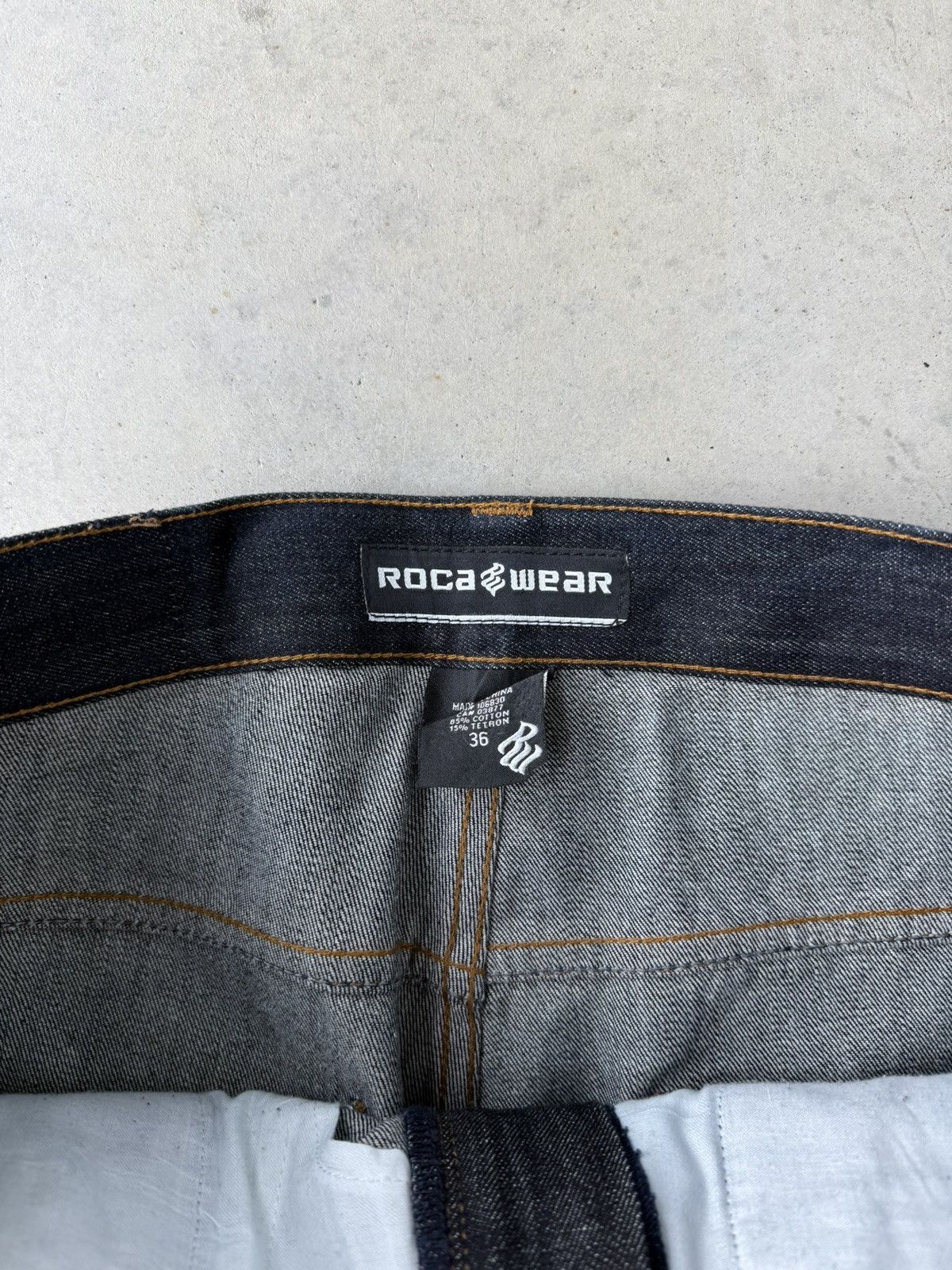 Rocawear Vintage Y2K Rocawear Embroidered Dark Wash Baggy Denim Jeans Size US 36 / EU 52 - 6 Thumbnail