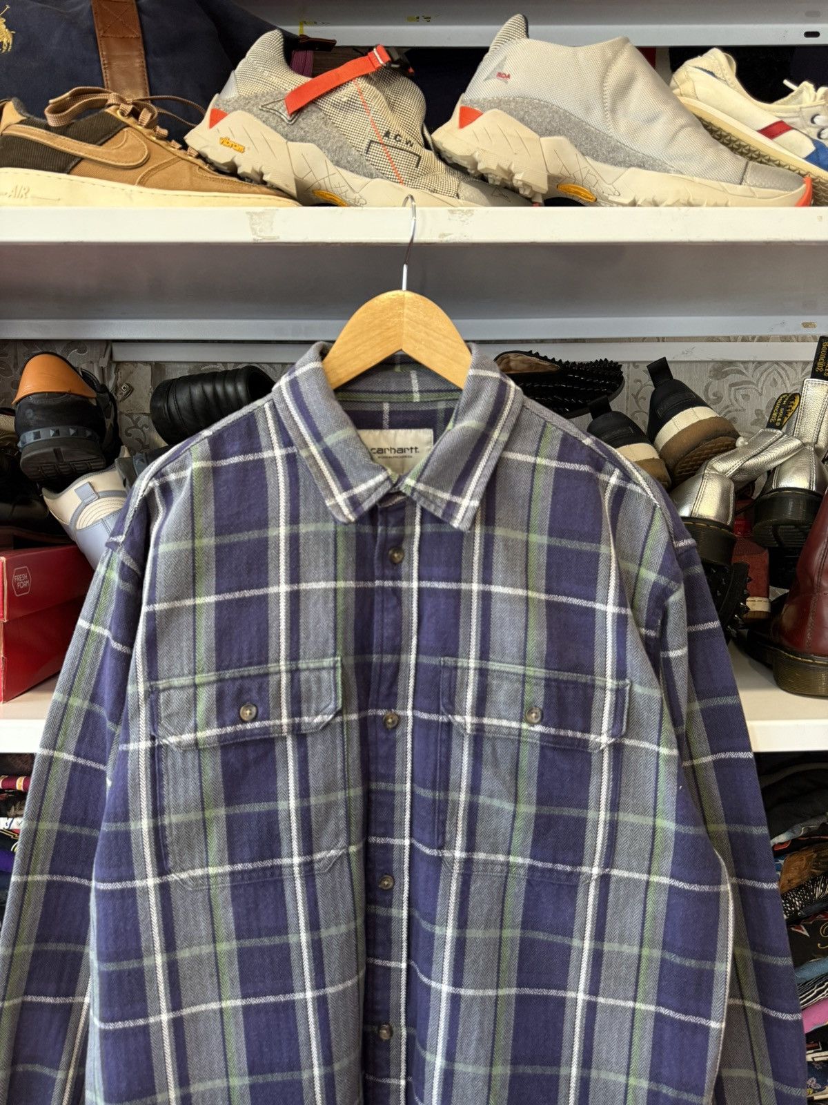 Carhartt Vintage Carhartt Flannel Jacket USA Y2K Size US L / EU 52-54 / 3 - 2 Thumbnail