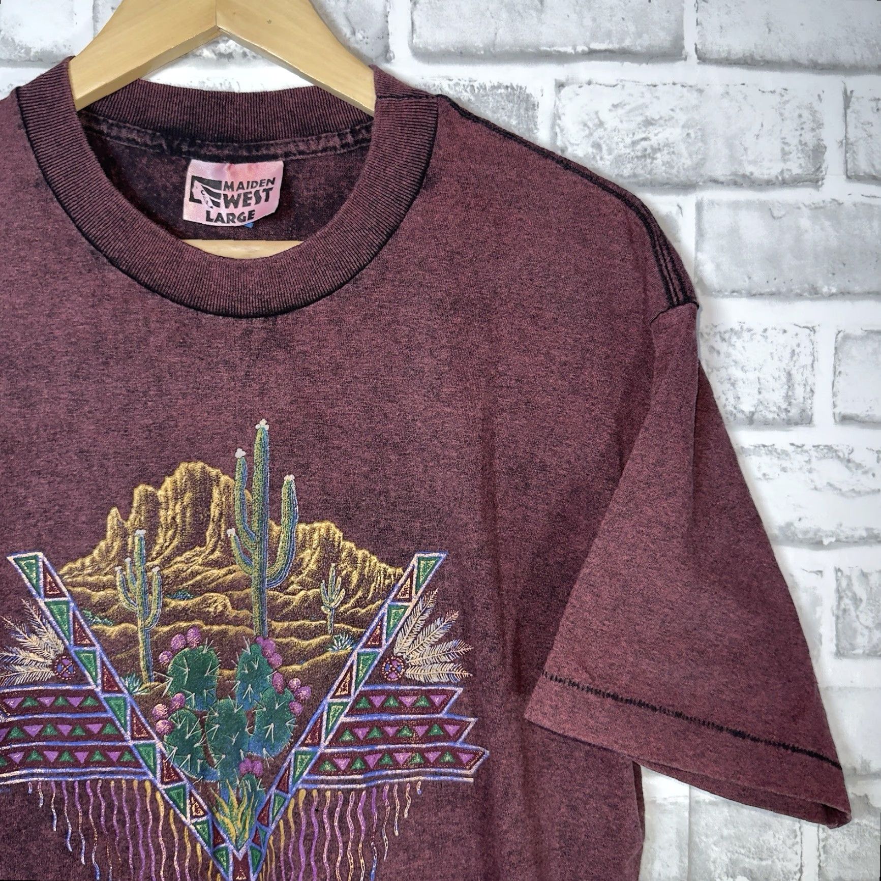 Vintage VINTAGE Maiden West T-Shirt Arizona Graphic Mens Size L Red Single Stitch Size US L / EU 52-54 / 3 - 2 Thumbnail
