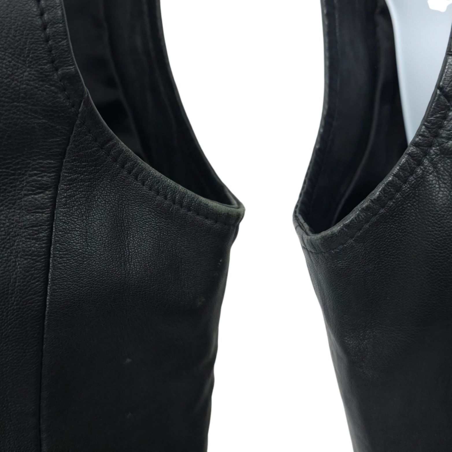 Other Saguaro Black Leather Vest Womens Size L Placket Covered Zip Size L / US 10 / IT 46 - 10 Thumbnail
