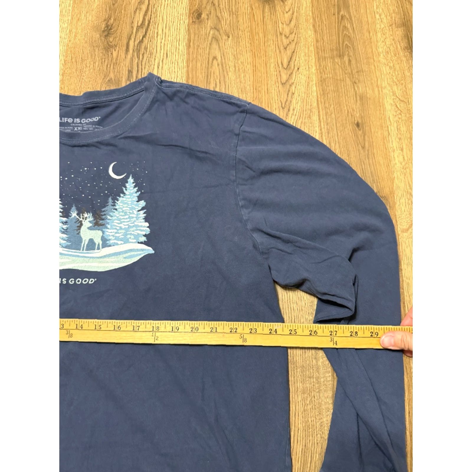 Life is Good VINTAGE Life is Good Shirt Mens XXL Blue White Green Pine Trees Deer Long Sleeve Size US XXL / EU 58 / 5 - 6 Thumbnail