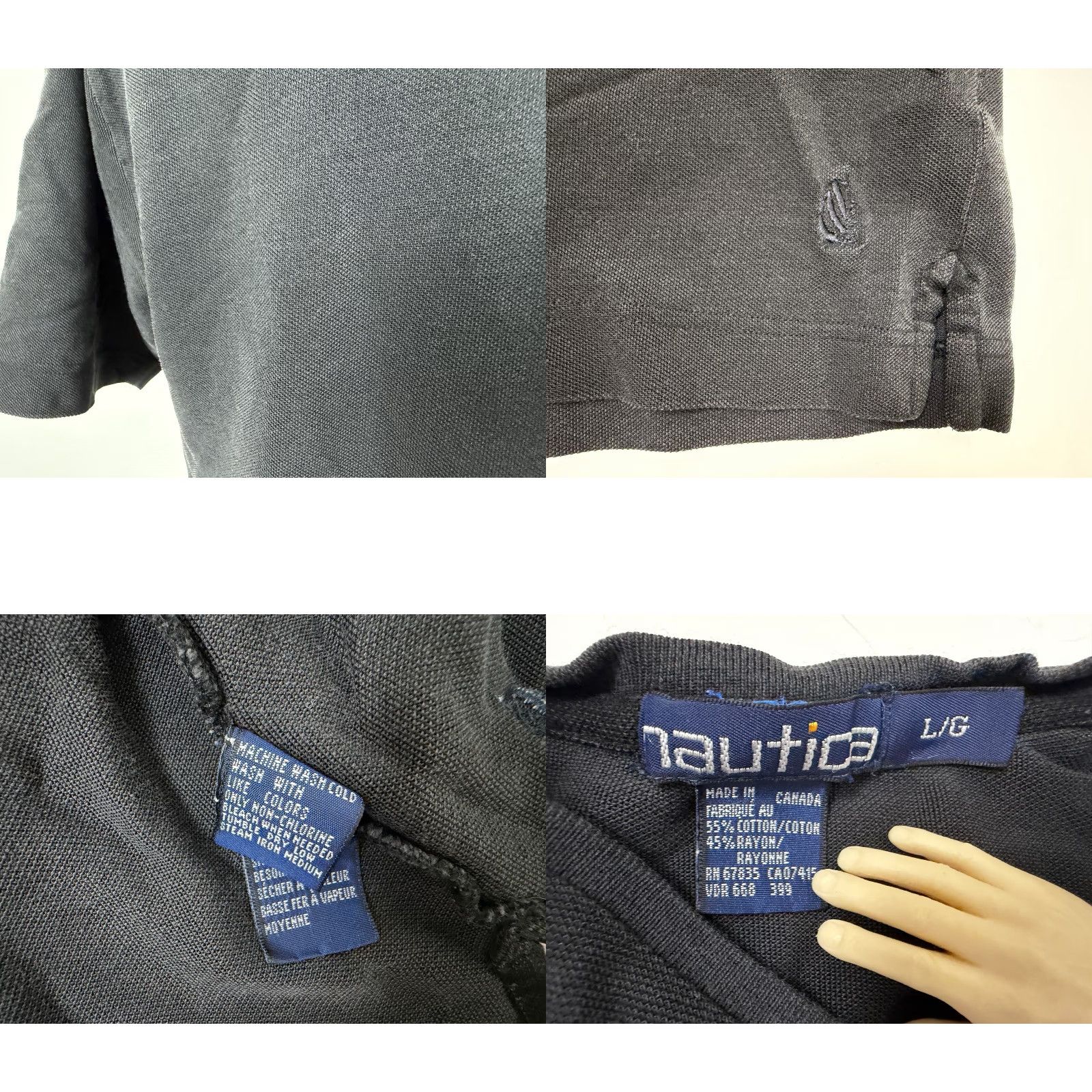 Nautica VINTAGE Nautica Black V-Neck T-Shirt Men L 90s 90s, Gothic, Grunge, Hipster, Outdoor Solid Cotton Rayon Knit Short Sleeve Shirt Mens Black Size US L / EU 52-54 / 3 - 8 Thumbnail