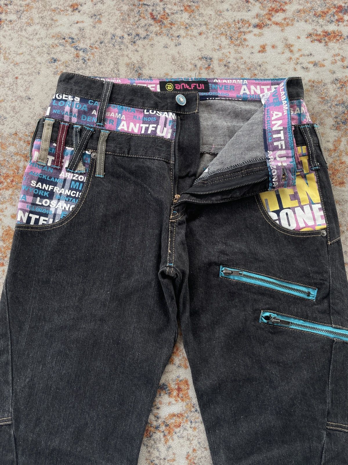 Hysteric Glamour ANTFUI DOUBLE WAIST DENIM JEANS Size US 31 - 3 Thumbnail