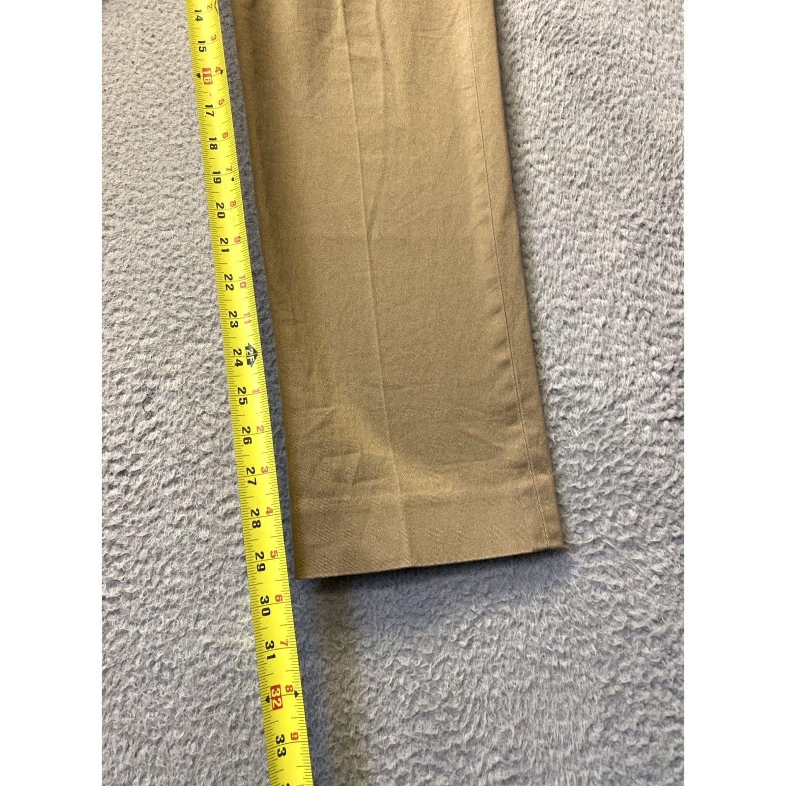 J.Crew J.CREW Chino Pants Mens 31x30 Dark Khaki Slash Pocket Zip Button Solid Straight Front Preppy Casual Slim/Regular Size US 31 - 4 Thumbnail
