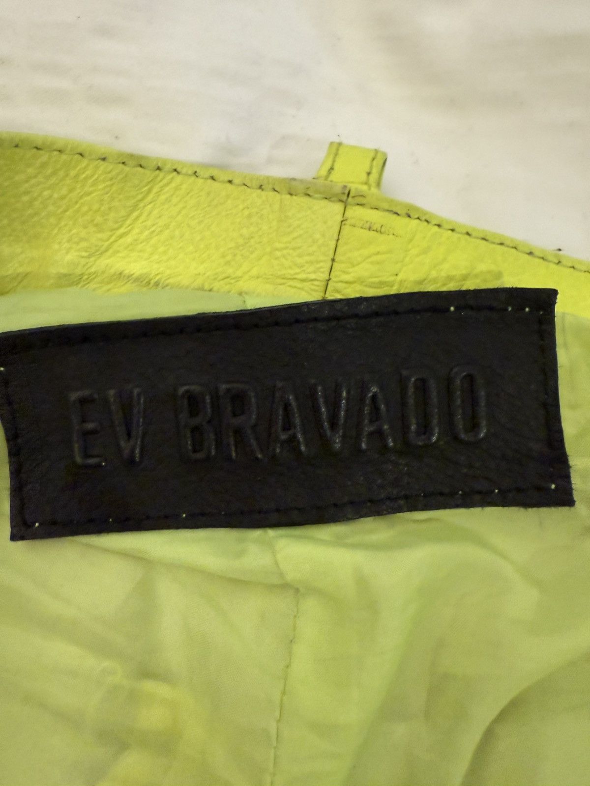 Ev Bravado × Who Decides War Who decides war neon yellow leather bondage jeans Size US 34 / EU 50 - 3 Thumbnail