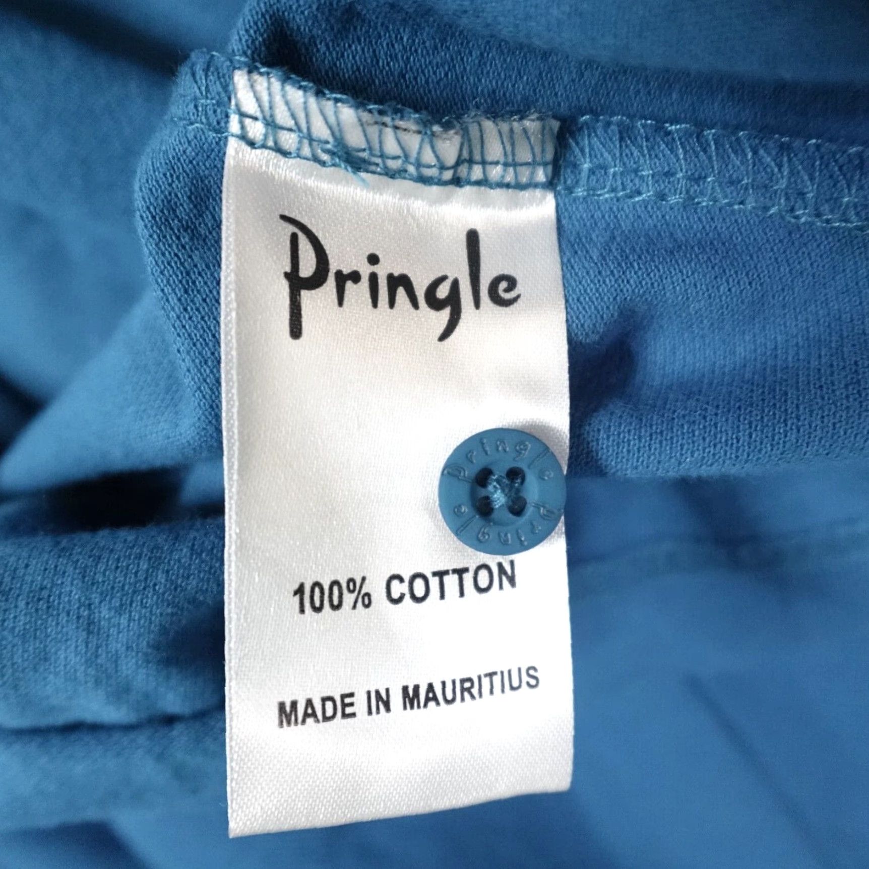 Pringle Of Scotland Pringle of Scotland Polo Shirt 2XL Blue Solid Cotton Polo Men Sports Golf Short Sleeve Collared Button Regular Vintage: No Size US XXL / EU 58 / 5 - 7 Thumbnail
