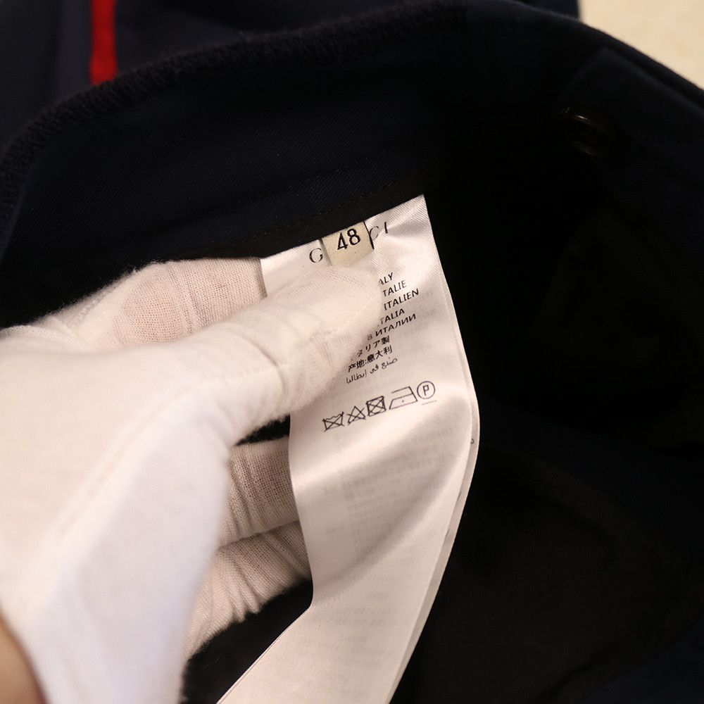 Gucci Gucci Navy Pleated Trousers with Red Side Stripe Size 50R - 8 Thumbnail