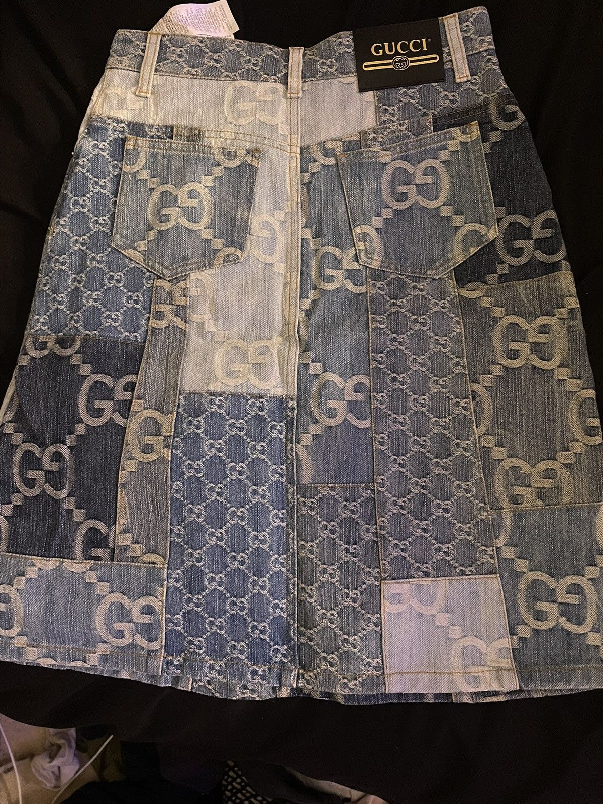 Gucci Gucci Patchwork GG Monogram Denim Skirt – Rare EU Exclusive Size 28" / US 6 / IT 42 - 2 Thumbnail