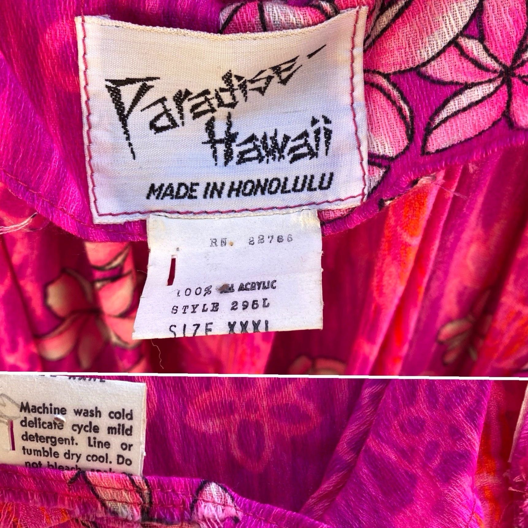 Vintage VINTAGE Paradise Hawaii Made In Honolulu Hawaiian Dress Pink Aloha Hawaii XXXL Size XXL / US 16-18 / IT 52-54 - 7 Thumbnail