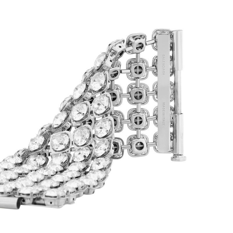 Balenciaga o1tr1nto0526 Size: OS / 10PM Bracelet in Shiny Silver Size ONE SIZE - 4 Thumbnail
