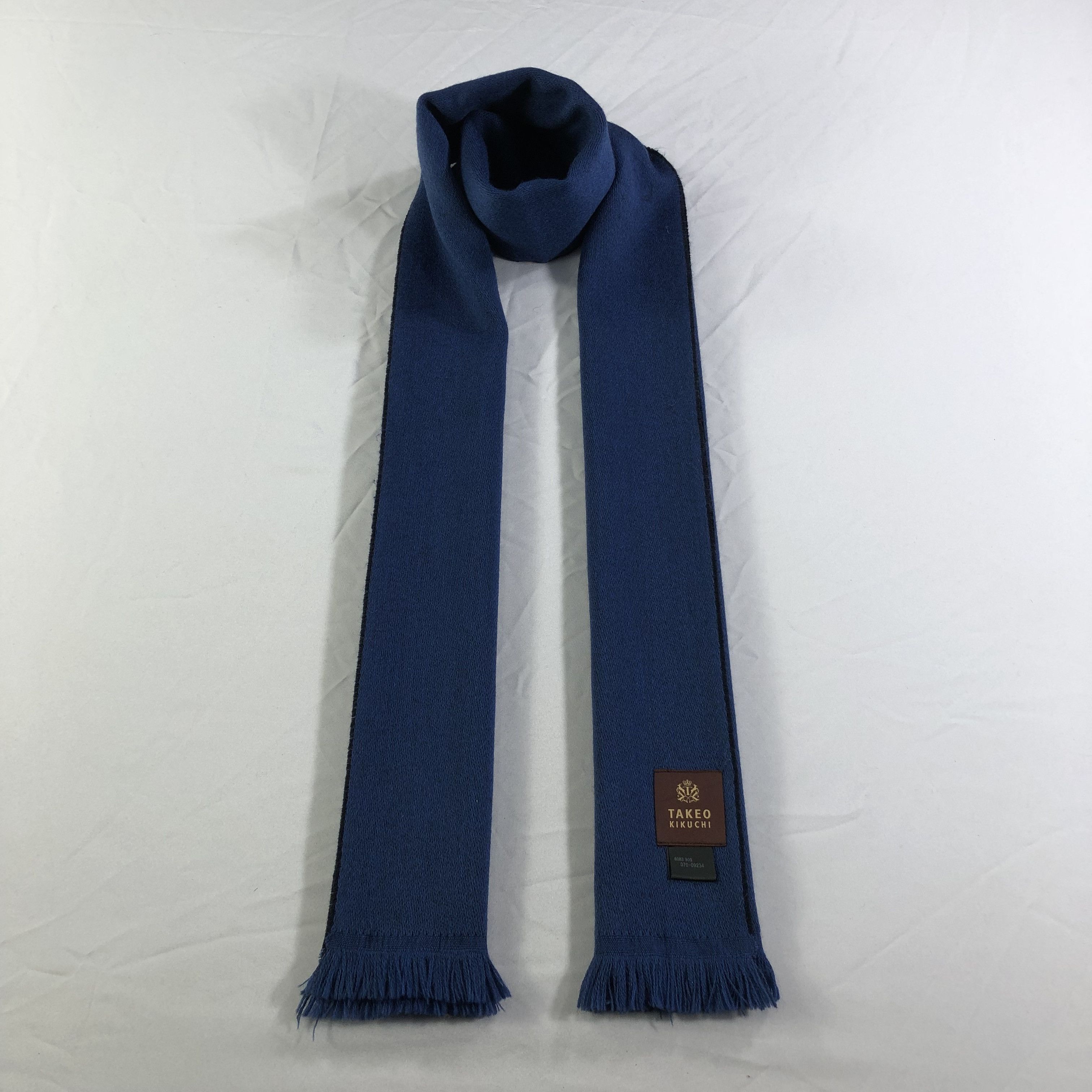 Takeo Kikuchi Takeo Kikuchi Blue Wool Scarf Muffler V1383 Size ONE SIZE - 1 Thumbnail