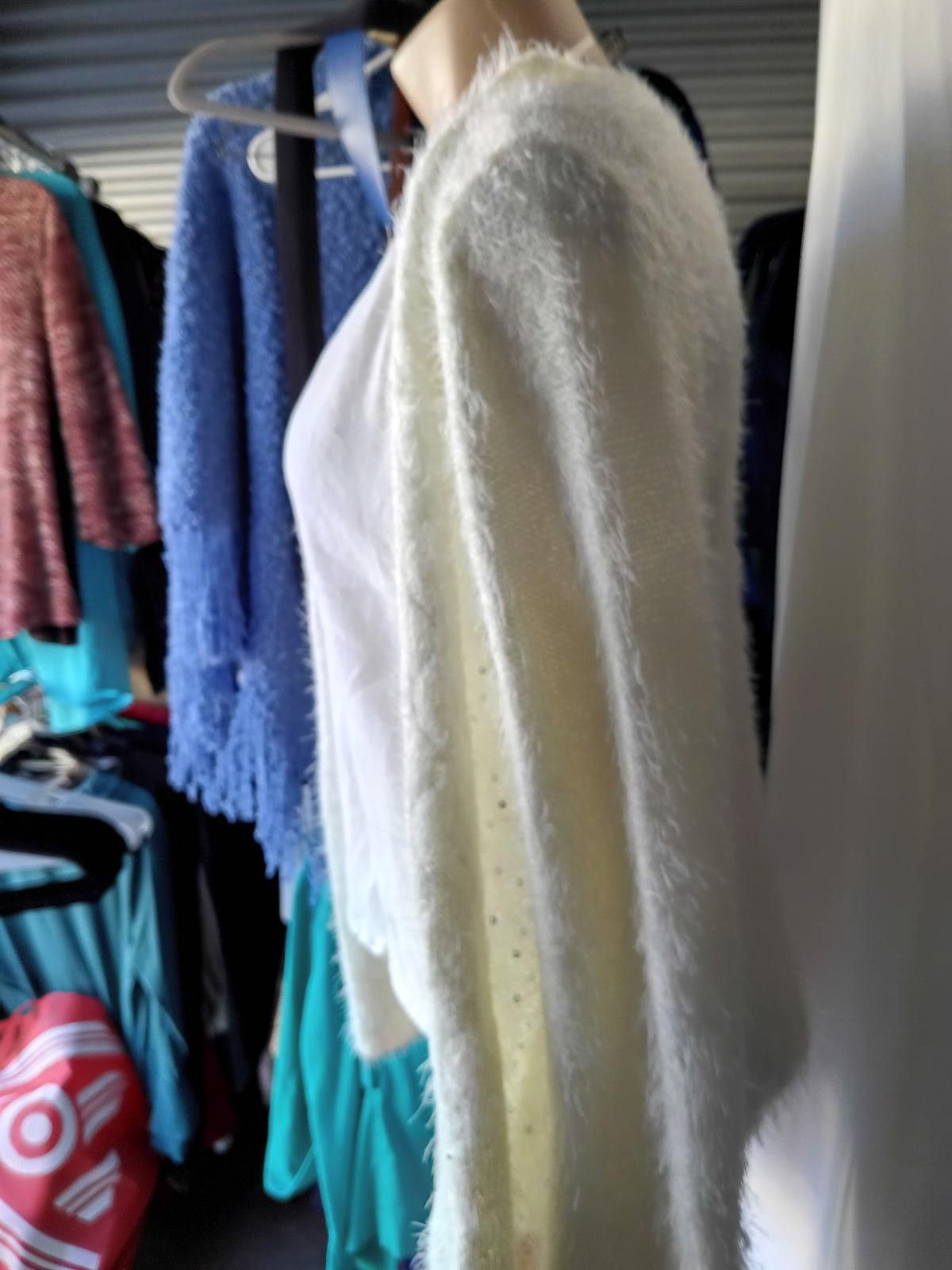 Designer NY Collection Women's White Cozy Cardigan Size L / US 10 / IT 46 - 2 Thumbnail