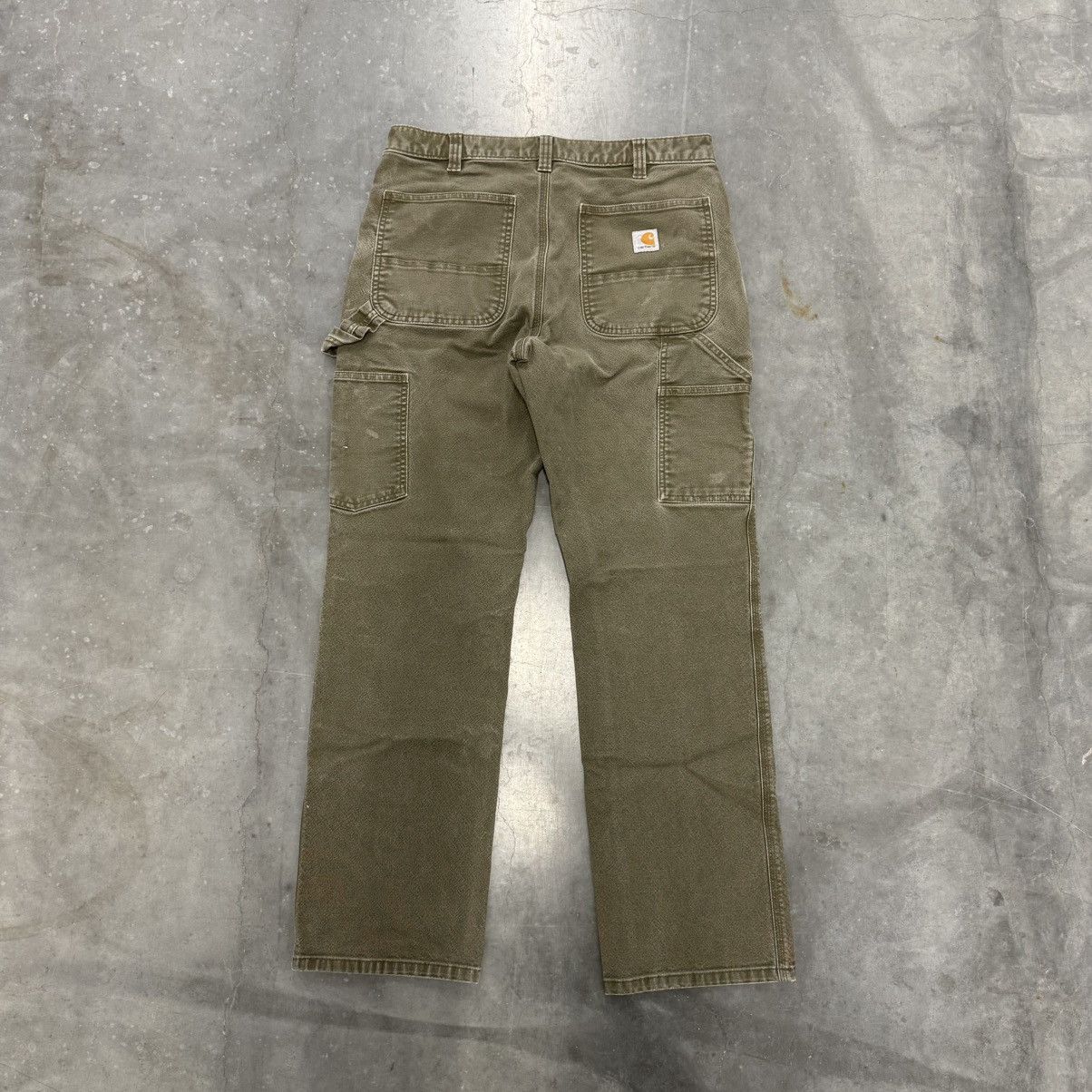 Carhartt × Carhartt Wip × Vintage Vintage Carhartt Faded Distressed Olive Green Work Pants Size US 32 / EU 48 - 2 Thumbnail