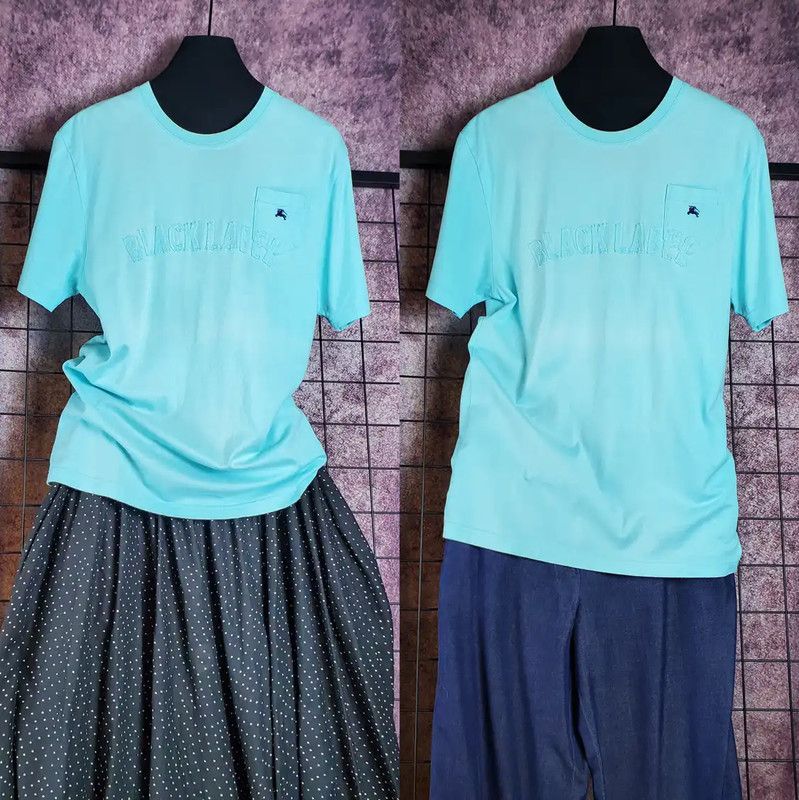 Burberry Burberry Summer Blue Cotton Short Sleeve T-Shirt Size US M / EU 48-50 / 2 - 1 Thumbnail