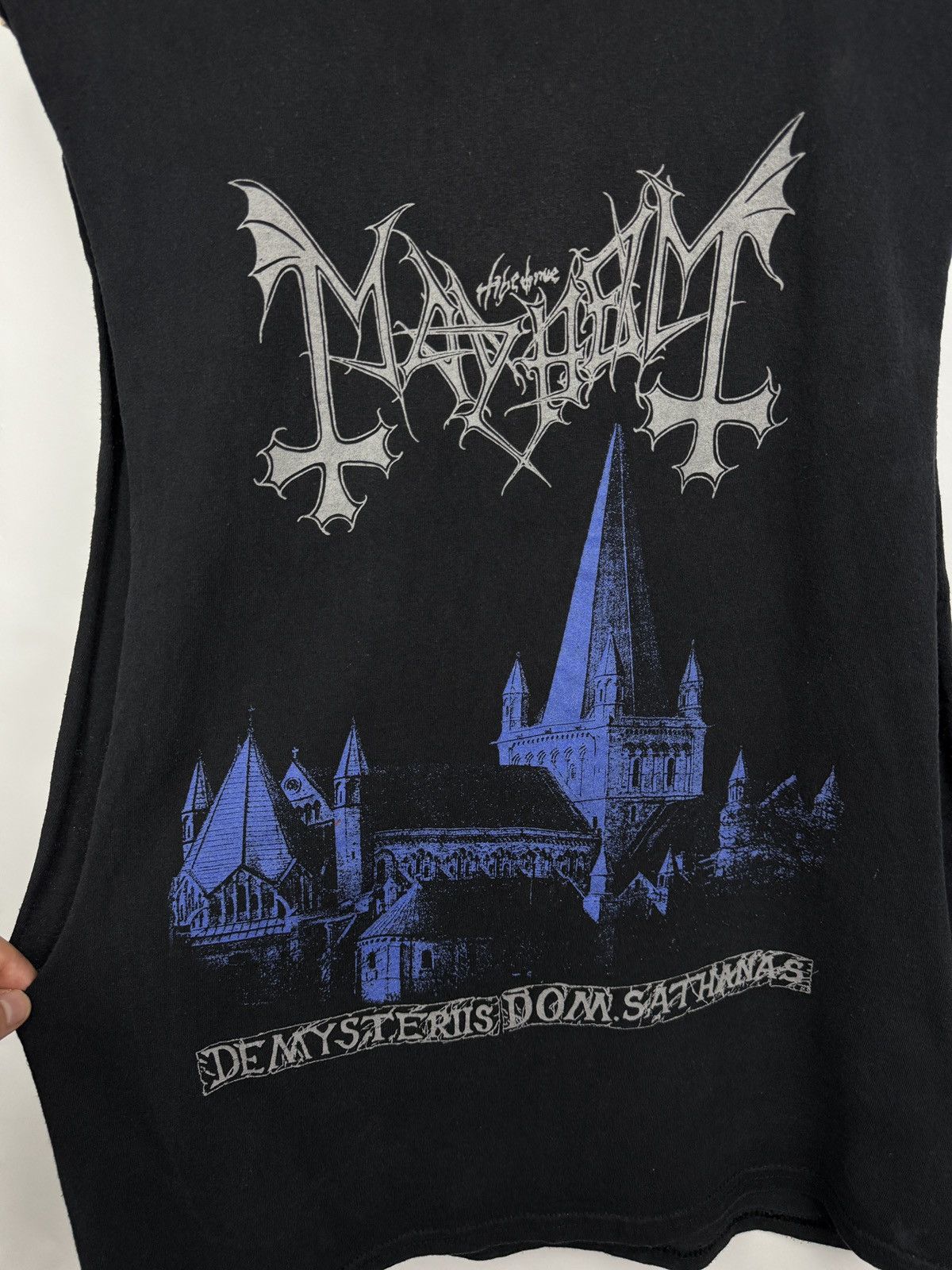 Band Tees 🇳🇴 Vintage Y2K Mayhem De Mysteriis Dom Sathanas Black Metal Size US M / EU 48-50 / 2 - 4 Thumbnail