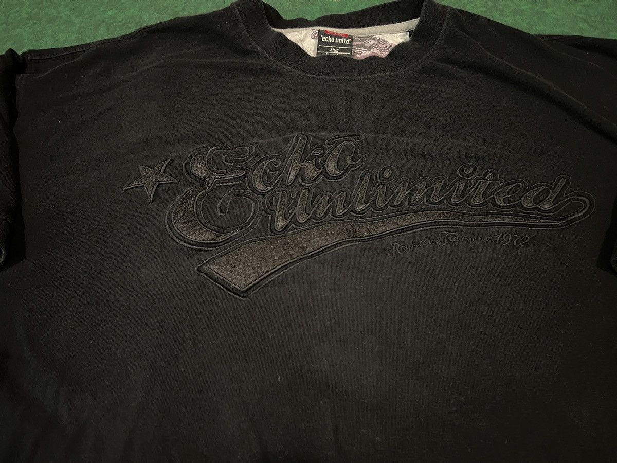 Ecko Unltd. Vintage Y2K Ecko Unltd Tshirt Black Embroidery Short Sleeve Size US XXL / EU 58 / 5 - 2 Thumbnail