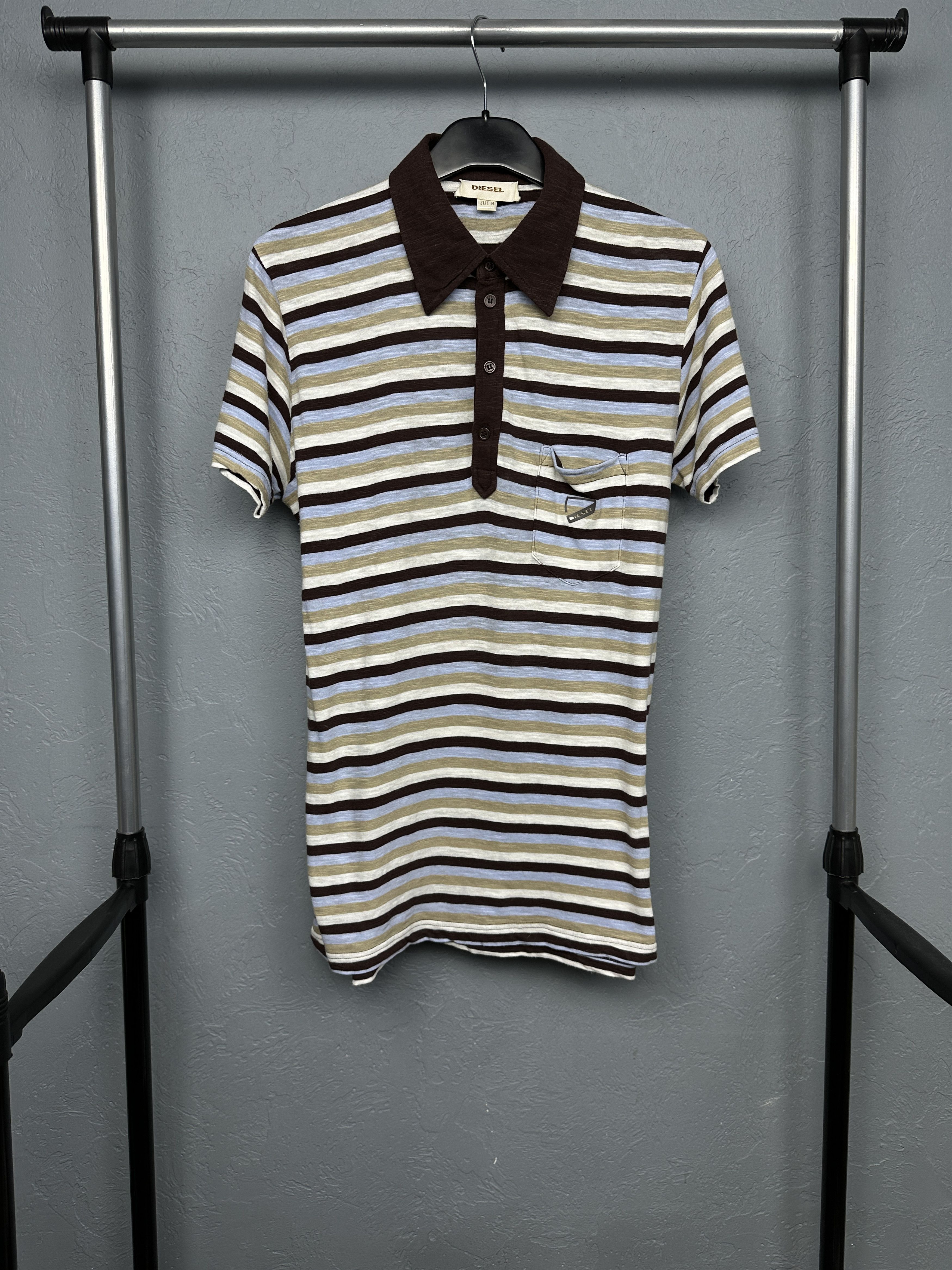 Diesel Diesel Mens Striped Polo Shirt Size US M / EU 48-50 / 2 - 1 Thumbnail