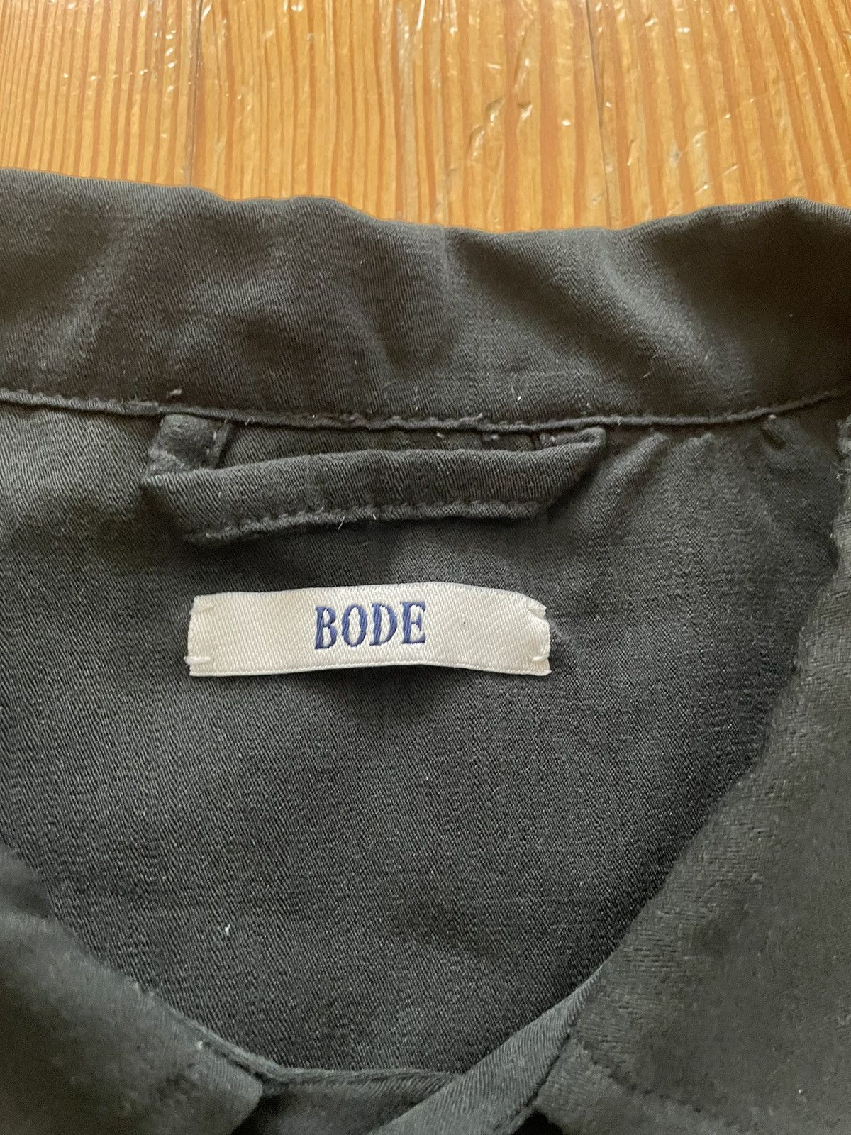 Bode Grail Bode Fringe Button Down Shirt Black Faded Repaired Size US L / EU 52-54 / 3 - 5 Thumbnail