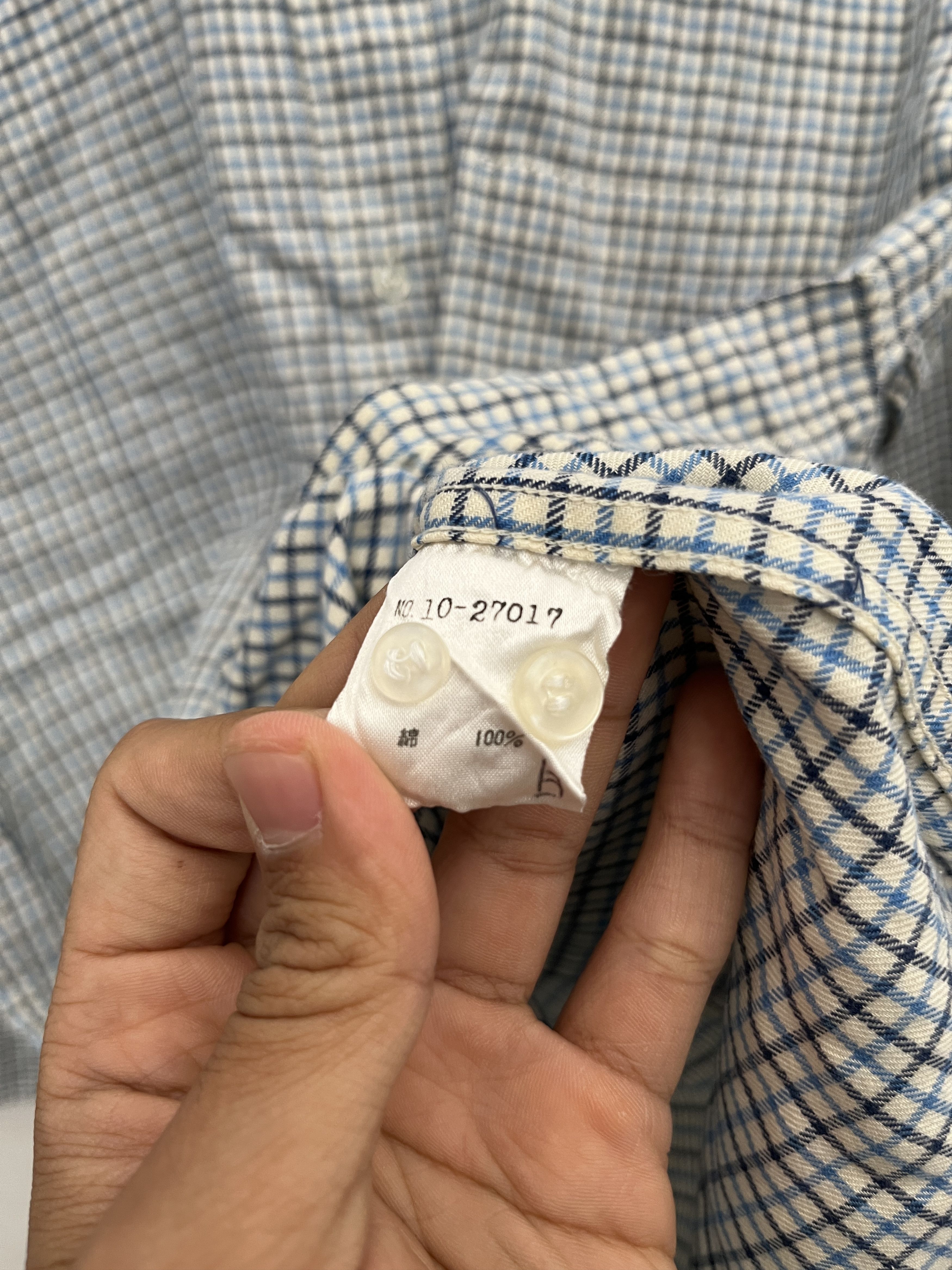 Beams Japan BEAMS Button Down Shirt Blue & White Checkered – M Size US M / EU 48-50 / 2 - 6 Thumbnail