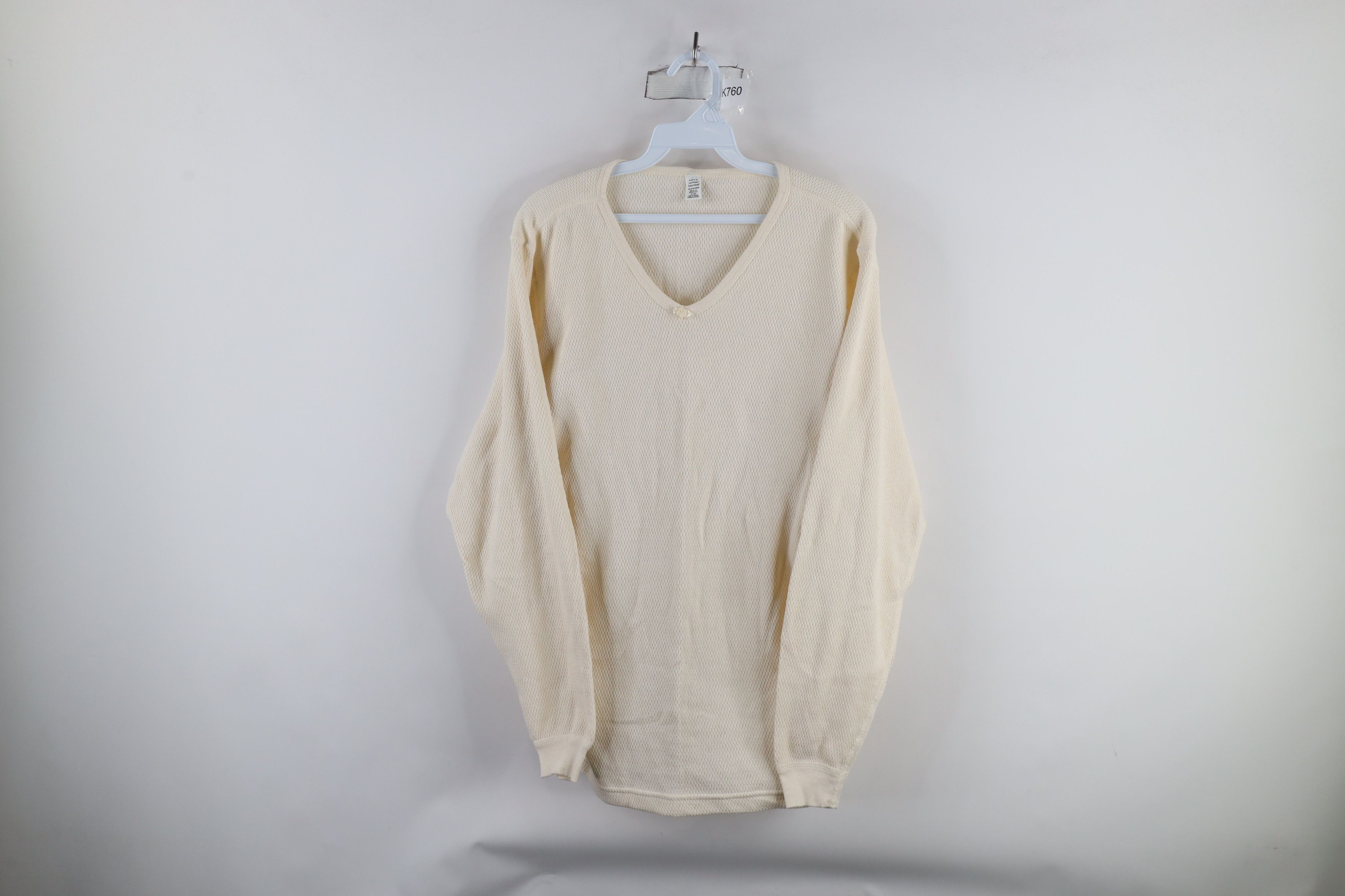 Vintage Vintage 90s Streetwear Thermal Waffle Knit T-Shirt USA Size XL / US 12-14 / IT 48-50 - 1 Thumbnail