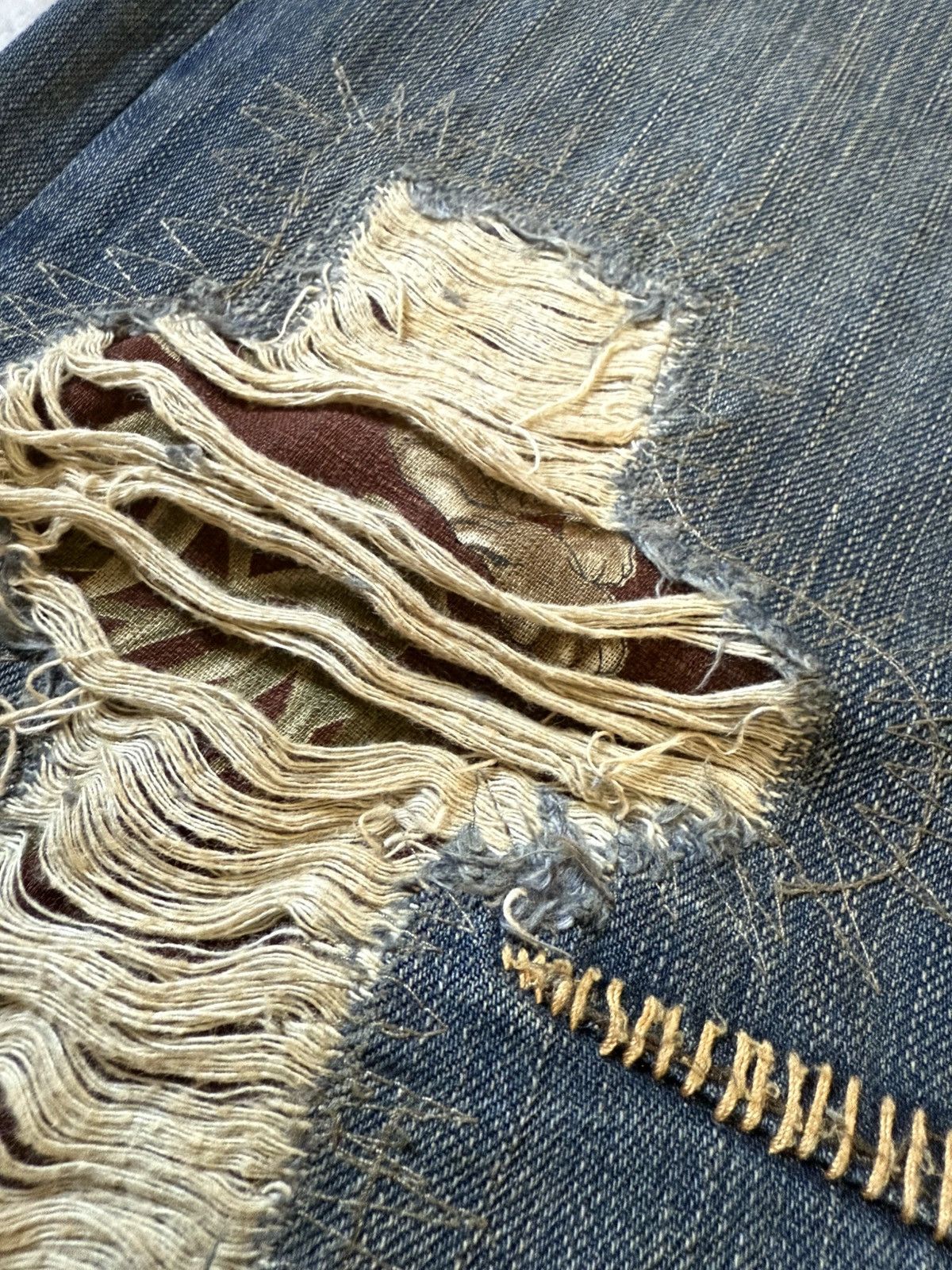 Japanese Brand Osaka Big Train Japan Over Stitch Boro Yakuza Jeans Size US 32 / EU 48 - 8 Thumbnail
