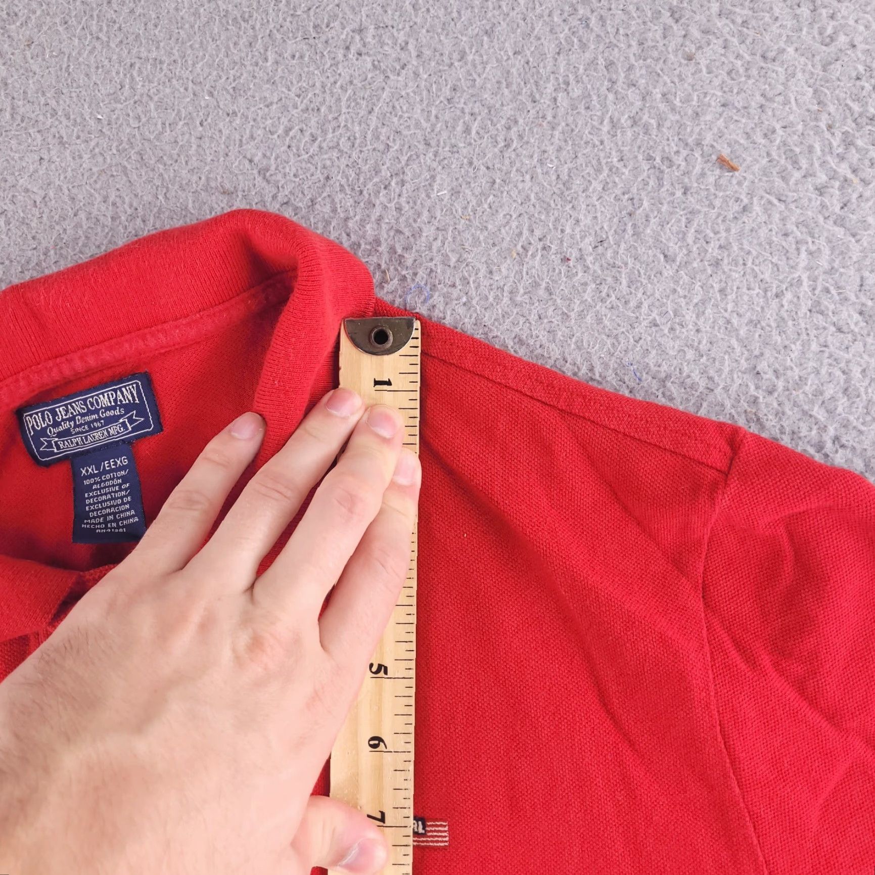 Polo Ralph Lauren VINTAGE Polo Ralph Lauren Polo Mens XL Slim Fit Red Athletic Flag Logo Size US XL / EU 56 / 4 - 6 Thumbnail