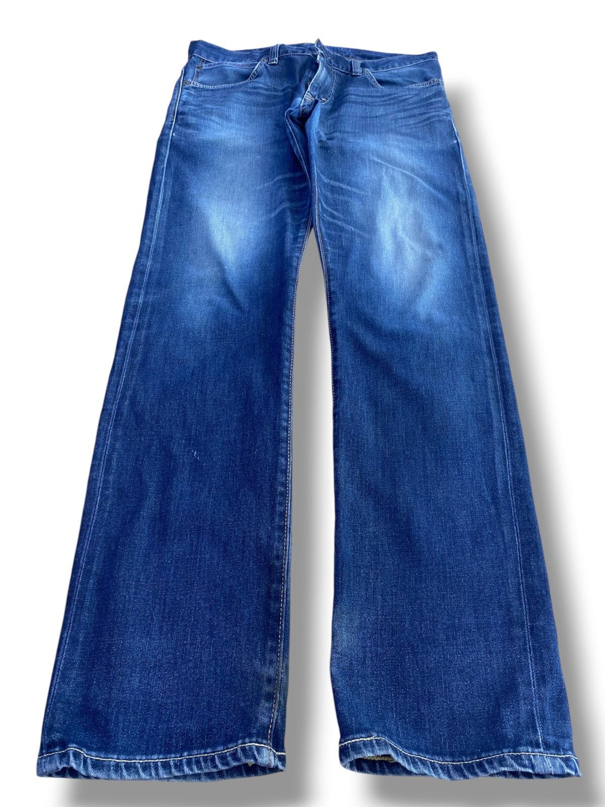 Edwin Edwin Blue Trip Whiskers Faded Wash Style Soft Jeans Size US 34 / EU 50 - 1 Thumbnail