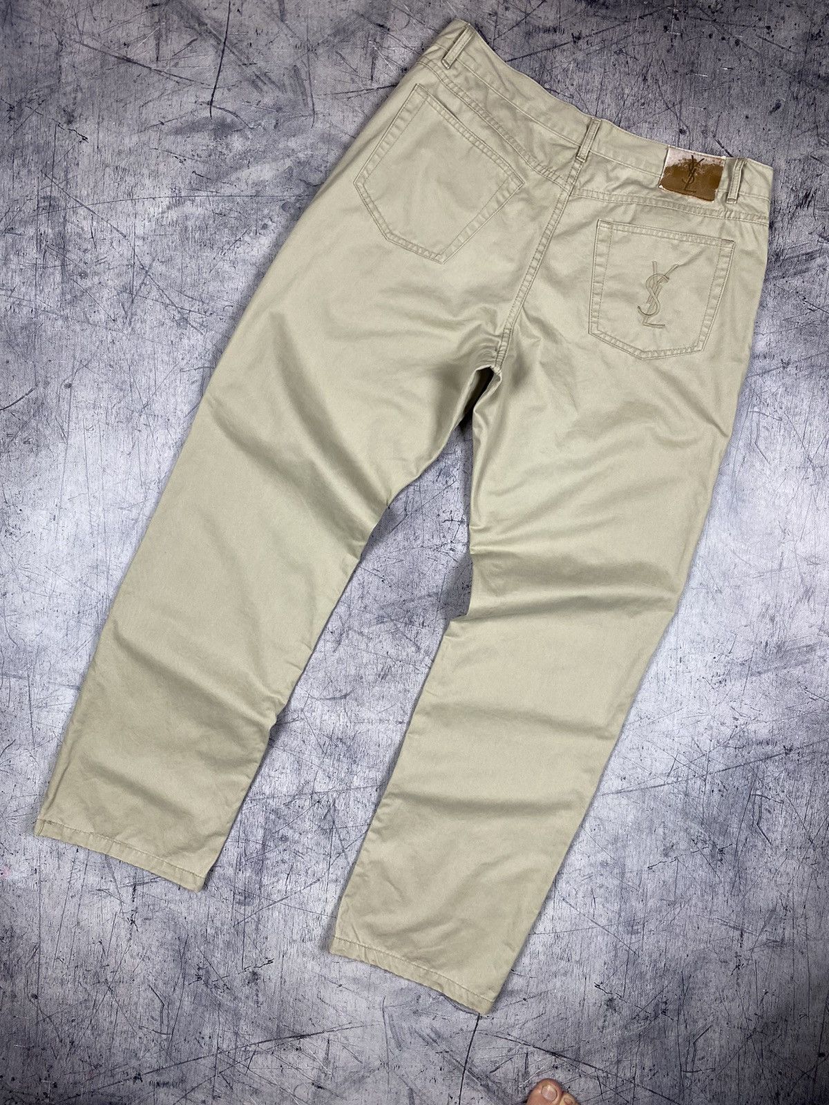Vintage Yves Saint Laurent YSL 90’s Y2K Denim Chino Pants Jeans Size US 36 / EU 52 - 2 Thumbnail