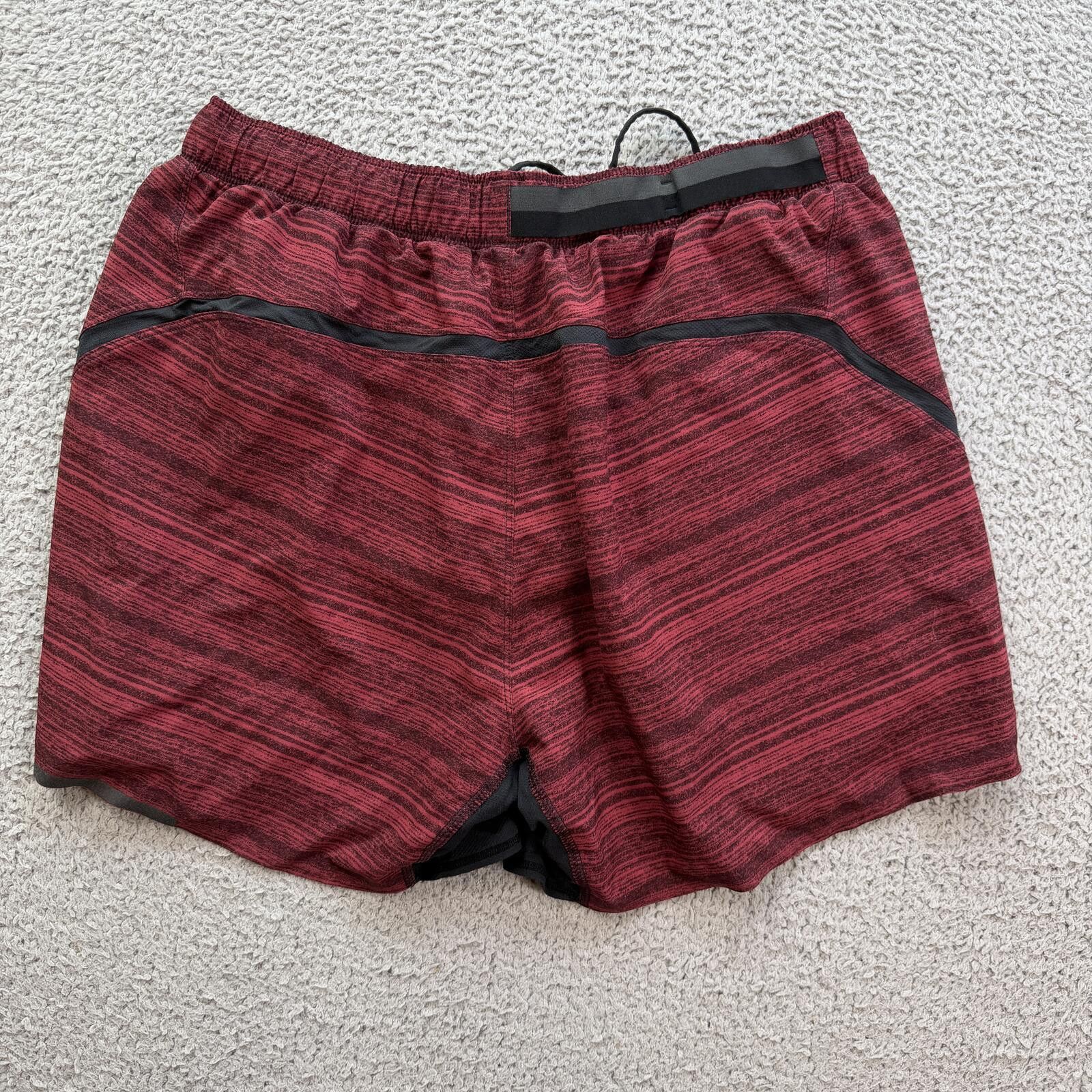 Lululemon Lululemon Mens Red Heathered Lined Running Shorts L Zip Size US 34 / EU 50 - 2 Thumbnail