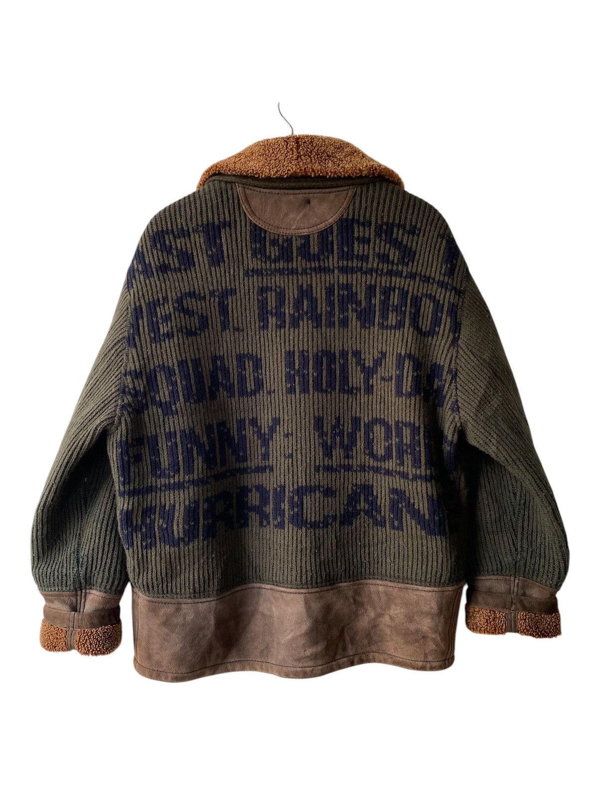 Jean Charles De Castelbajac × Vintage 1980s - Jean De Castelbajac Wool/Knit Flying Fur Jacket Size US L / EU 52-54 / 3 - 3 Thumbnail