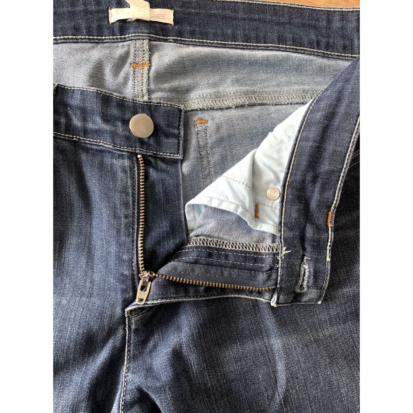 Eileen Fisher EILEEN FISHER Jeans Women's 32x28 Dark Wash Denim Mid Rise Stretch Skinny 10 Blue City College Preppy Modern Womens Size 32" / US 10 / IT 46 - 4 Thumbnail