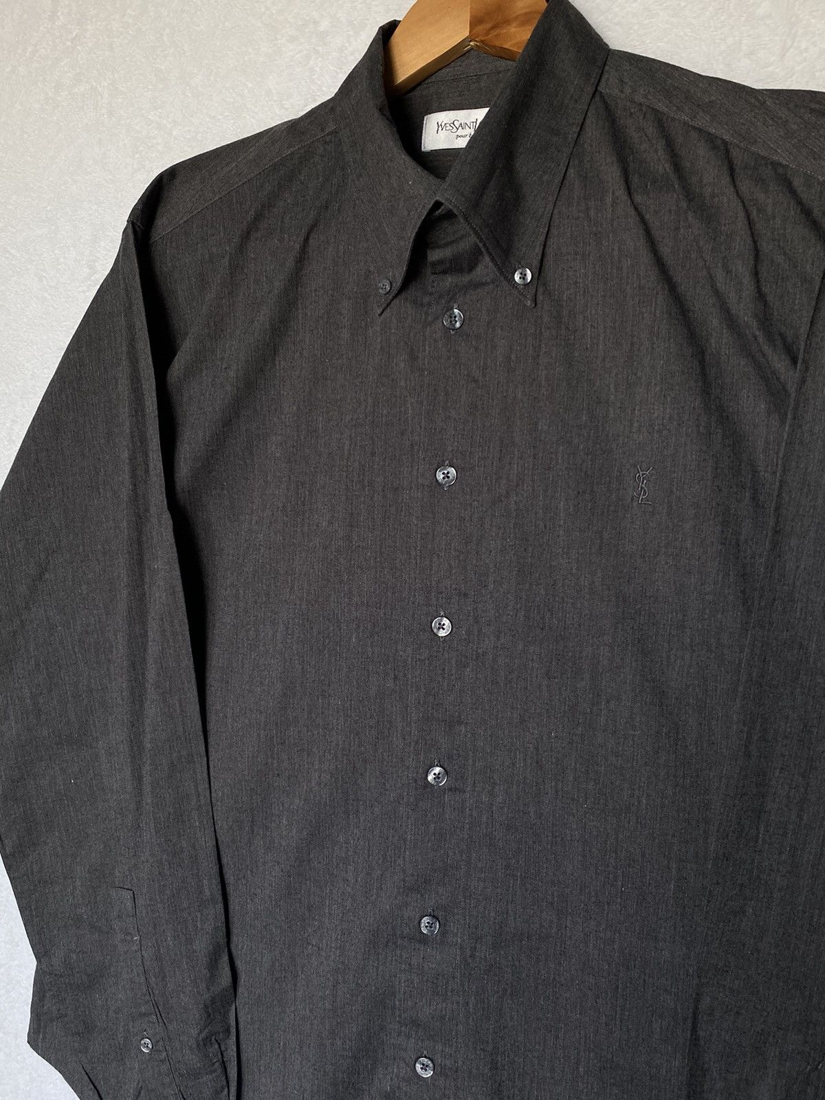 Yves Saint Laurent Vintage YvesSaintLaurent YSL Shirt Button Up Grey Size US L / EU 52-54 / 3 - 2 Thumbnail