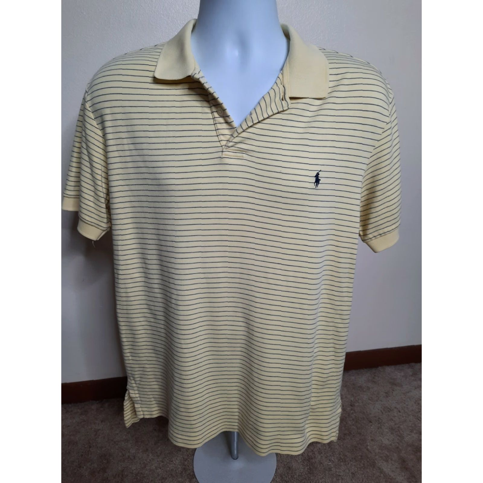Polo Ralph Lauren Polo Ralph Lauren Polo Shirt Men's 100% Cotton Classic Fit Yellow Stripe Short Sleeve Medium Size US M / EU 48-50 / 2 - 5 Thumbnail
