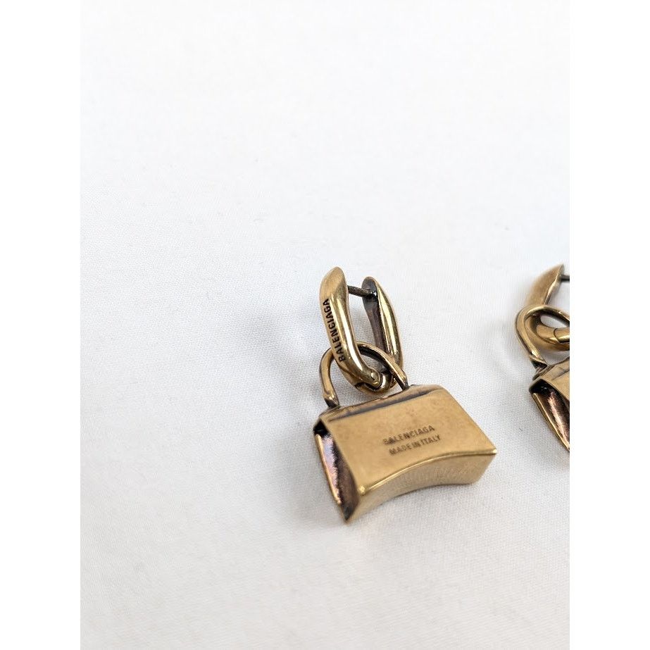 Balenciaga o1rshd1 Size: OS / Bag Earrings Bronze & Brass Antique Gold Size ONE SIZE - 4 Thumbnail