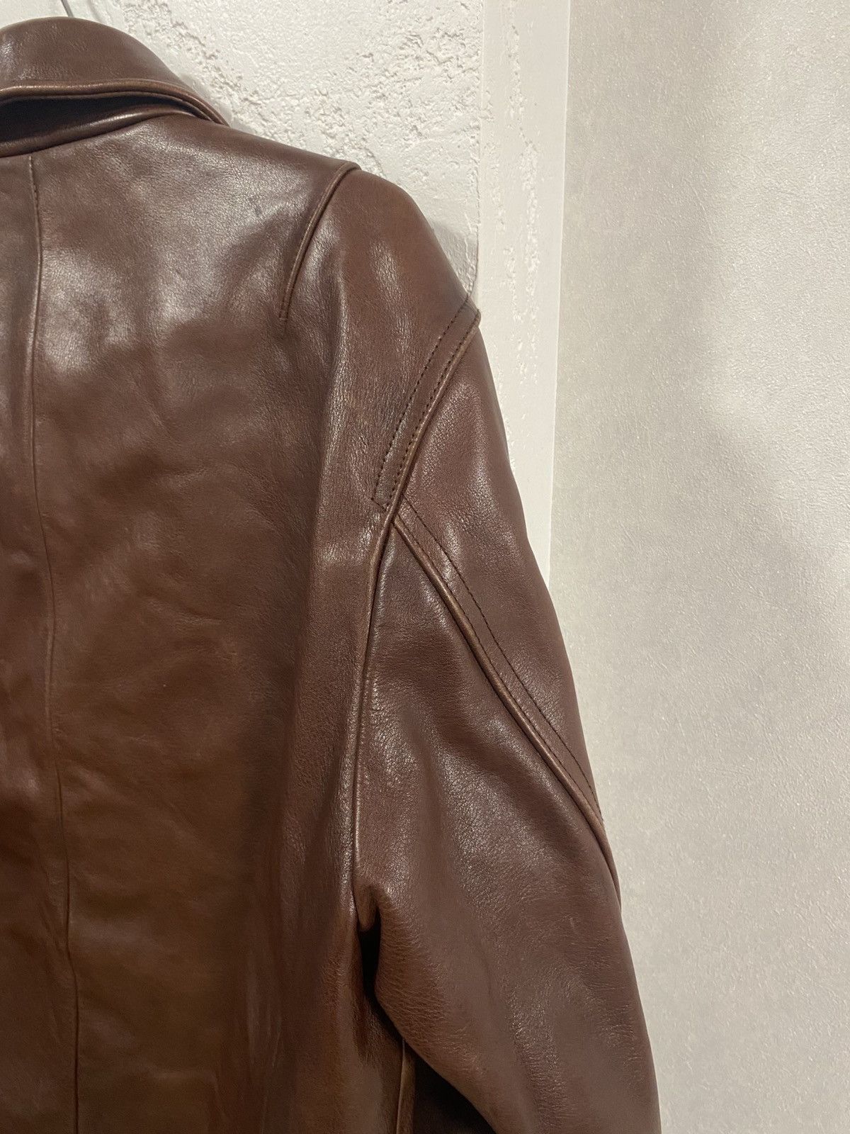 J.Crew J.Crew Brown Thik Leather Jacket Size: M Green Label Size US M / EU 48-50 / 2 - 19 Thumbnail