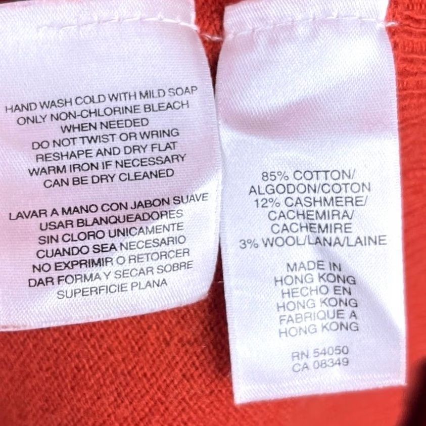 Jones New York Jones New York Womens Cardigan Orange Cashmere Wool Button Up Roll Tab Sleeve XL Size XL / US 12-14 / IT 48-50 - 7 Thumbnail