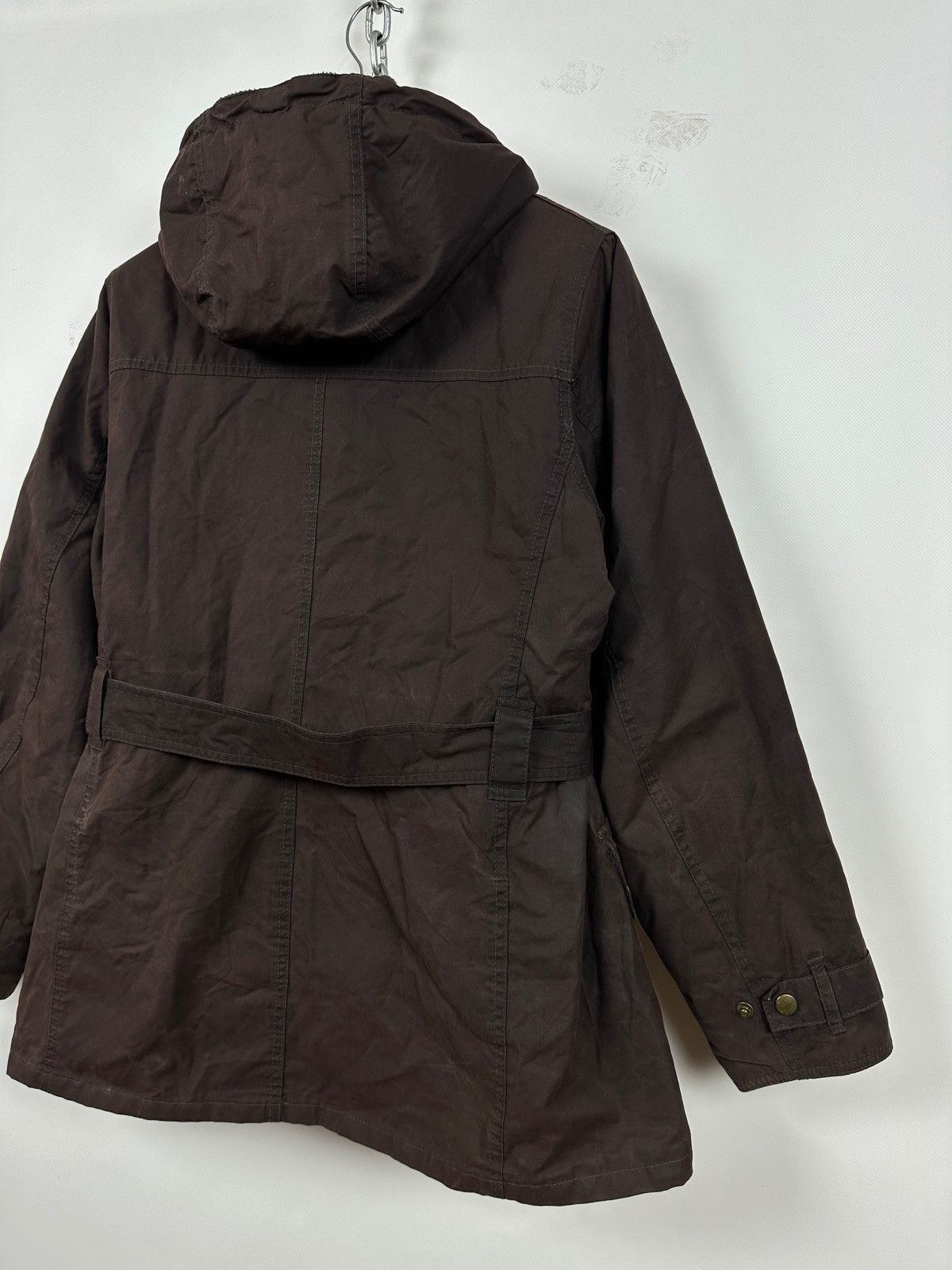 Barbour Barbour Brown Bird Art Bower Belted Waxed Coat Jacket Size L / US 10 / IT 46 - 18 Thumbnail