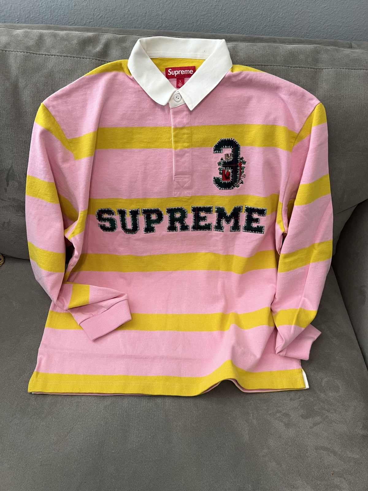 Supreme Supreme Striped Rugby Pink FW25 | Grailed
