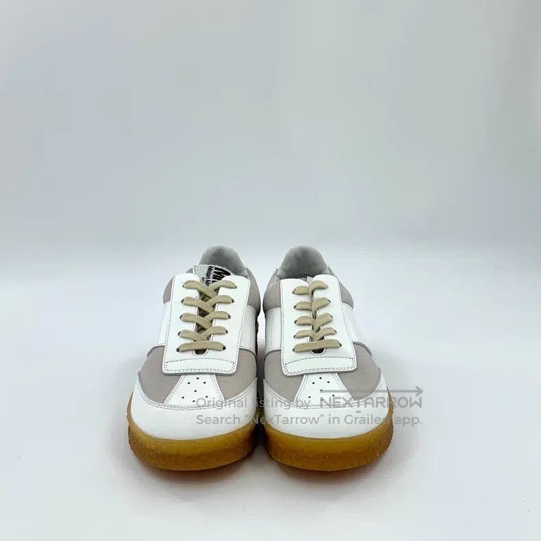 Maison Margiela Maison Margiela White leather-lacing casual flat sneakers Size US 7.5 / IT 37.5 - 3 Thumbnail