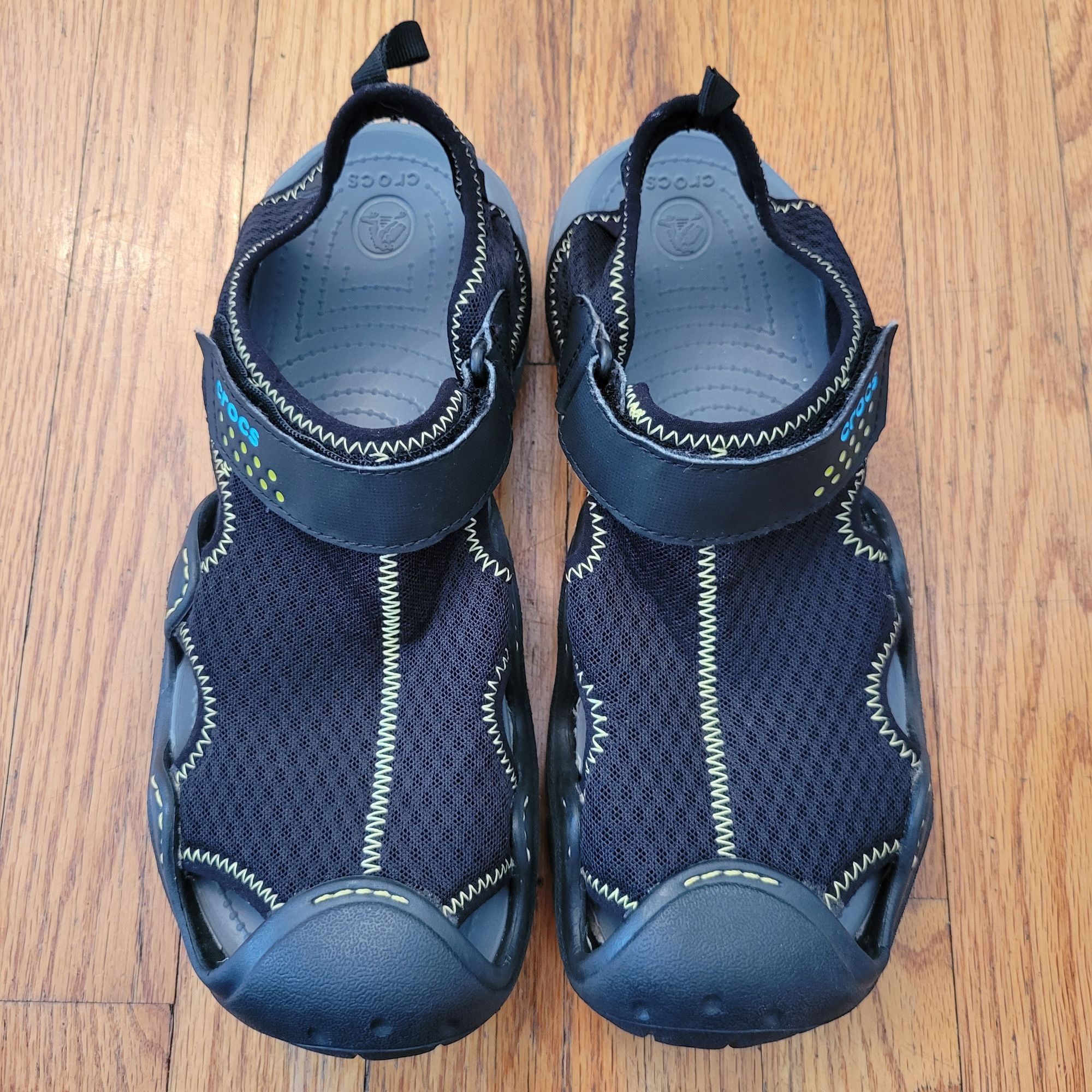 Crocs Crocs Swiftwater Mesh Water Sandals 8 Black Deck Shoes Beach Size US 8 / EU 41 - 2 Thumbnail