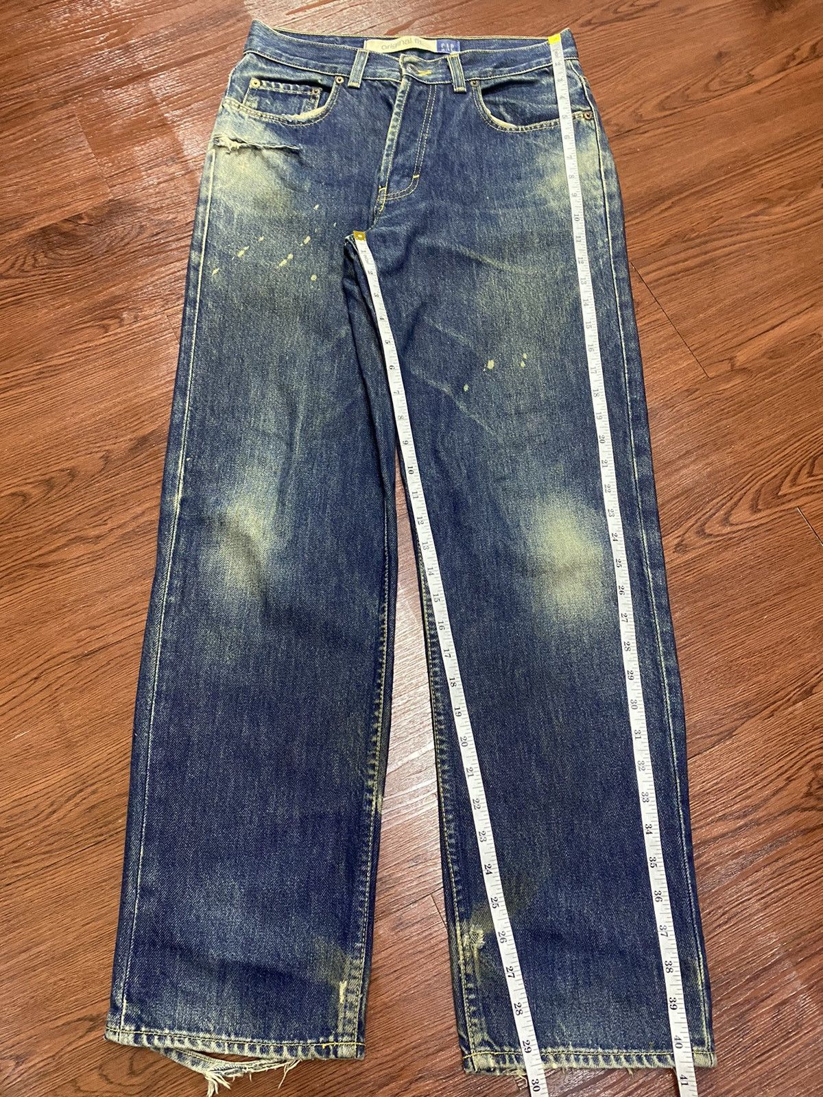 Gap Vtg Y2K Gap Original Jeans Bleached Distressed Loose Jeans Size US 29 - 14 Thumbnail