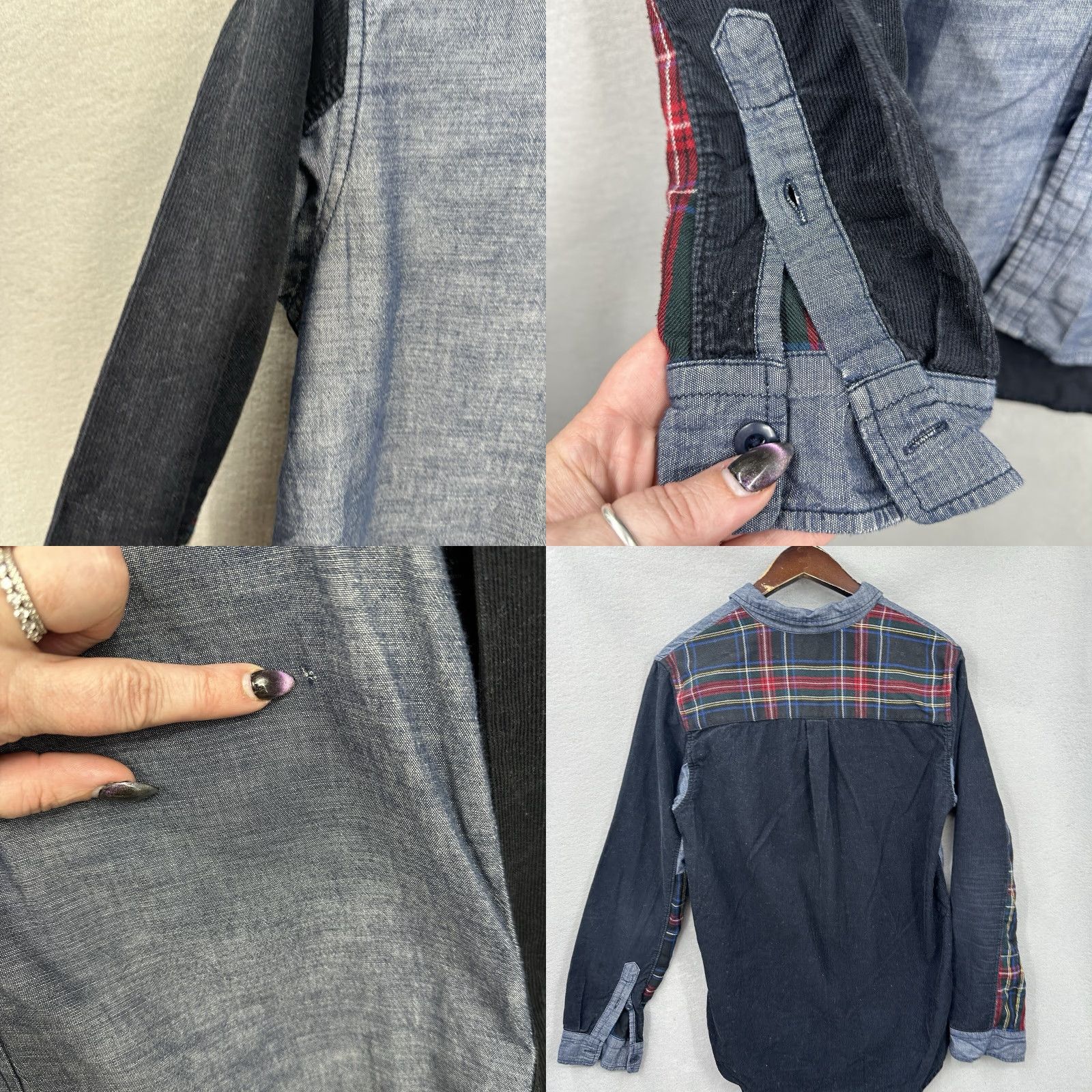 izzue Izzue Shirt Mens 4 Medium Corduroy Chambray Long Sleeve Preppy Japanese Luxury Fashion Shirt Mens M Blue plaid Button-Up Casual Modern Classic Mens Size US M / EU 48-50 / 2 - 8 Thumbnail