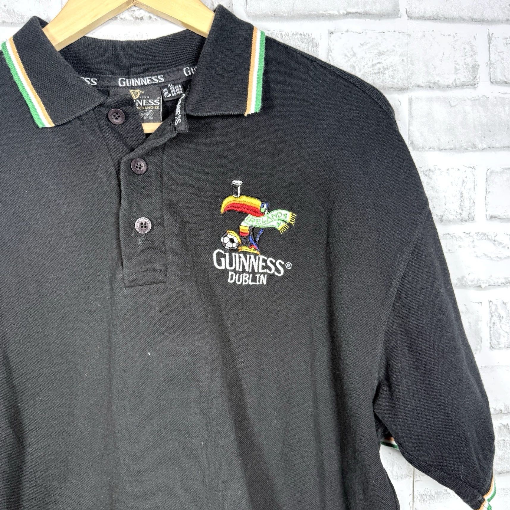 Vintage Guinness Dublin Black Casual Polo Shirt Mens XL Soccer, Polo, Casual, Black, Guinness, XL, Mens Size US XL / EU 56 / 4 - 2 Thumbnail