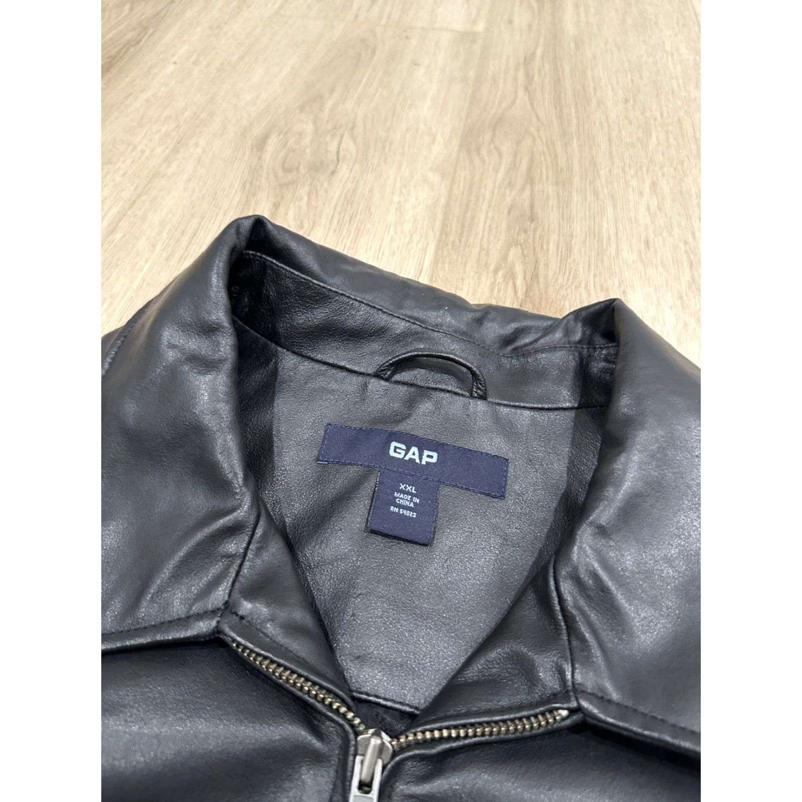 Gap VINTAGE GAP JACKET Men 2XL Leather Moto Full Zip Quilt Lined Bomber 90s Y2K Black Zip Size US XXL / EU 58 / 5 - 6 Thumbnail