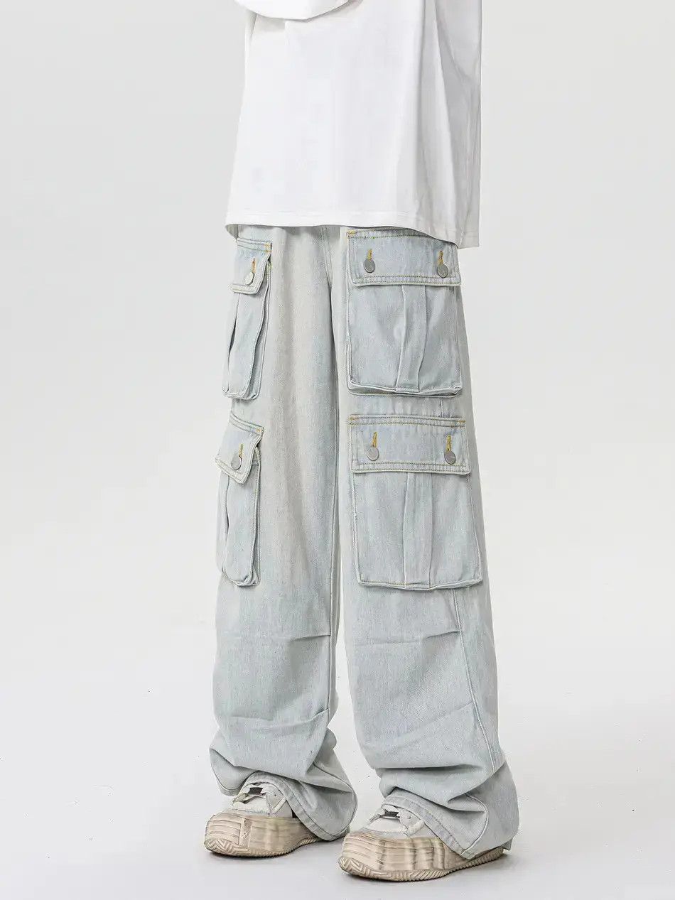 Japanese Brand Retro straight leg wide leg pocket jeans Size US 32 / EU 48 - 6 Thumbnail
