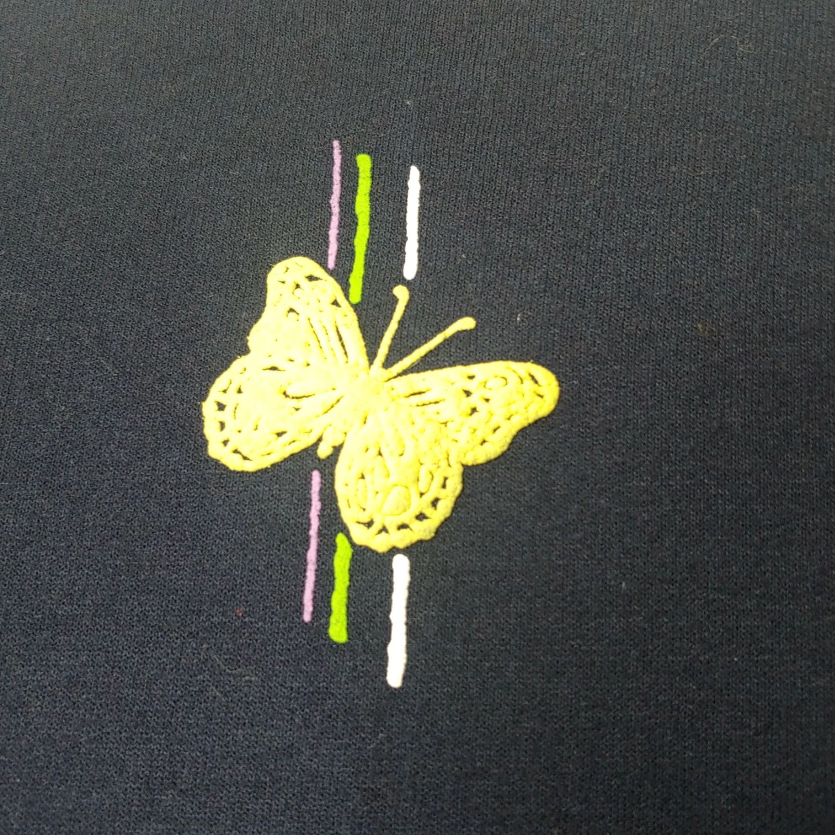 Jerzees VINTAGE 1990s Sweatshirt Women L Blue Butterfly Nature Cottagecore JERZEES Crew Neck Knit Pullover Size L / US 10 / IT 46 - 6 Thumbnail