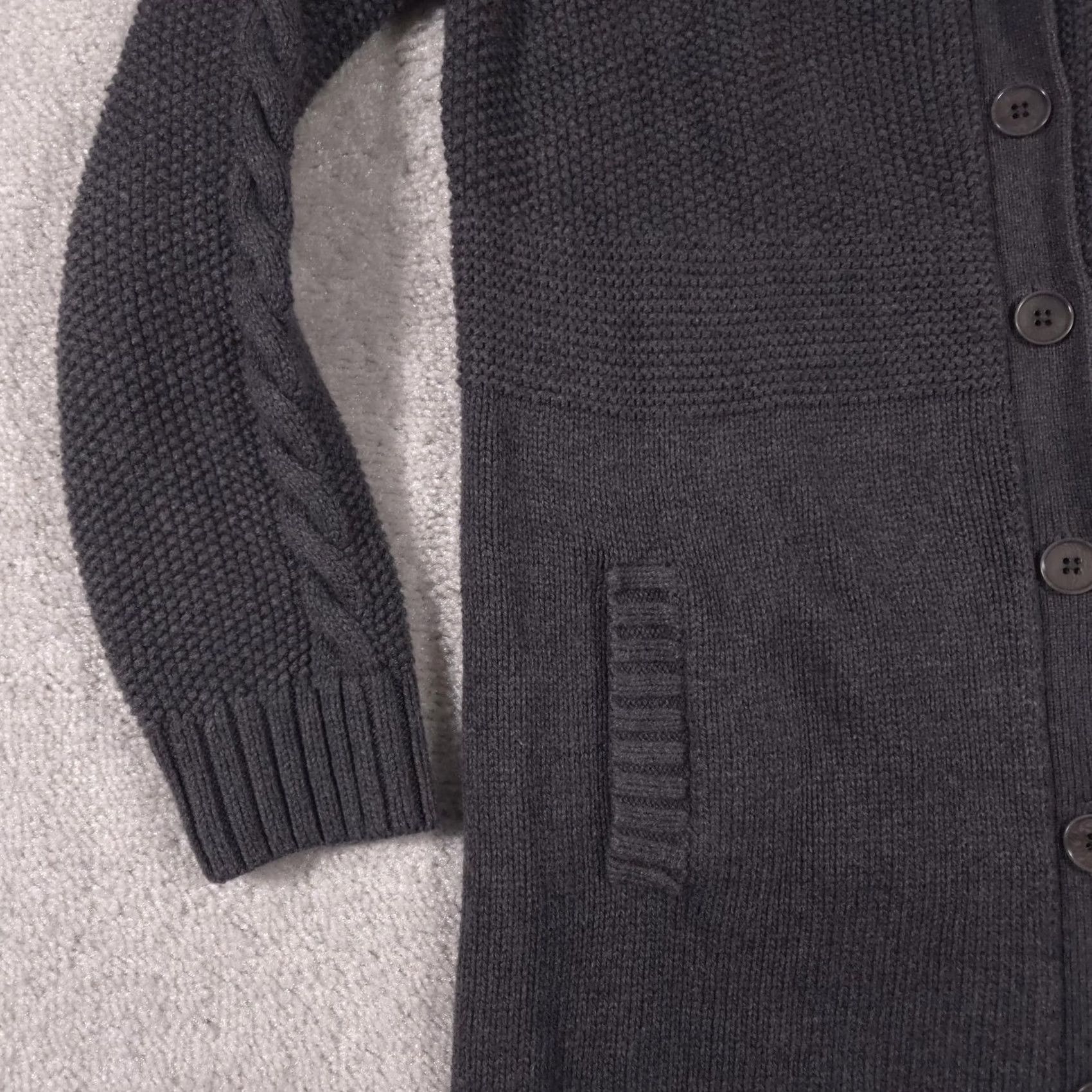 Talbots Talbots Cardigan Womens Medium Gray Long Duster Wool Blend Button Front Size M / US 6-8 / IT 42-44 - 4 Thumbnail