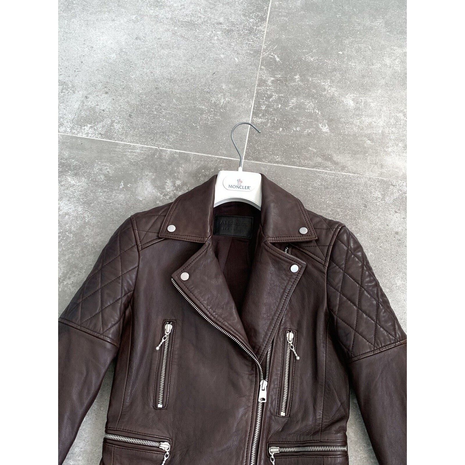 Allsaints Women ALL SAINTS Armstead Leather Biker Jacket XXS UK 4 US 0 Size XXS / US 00 / IT 34 - 5 Thumbnail