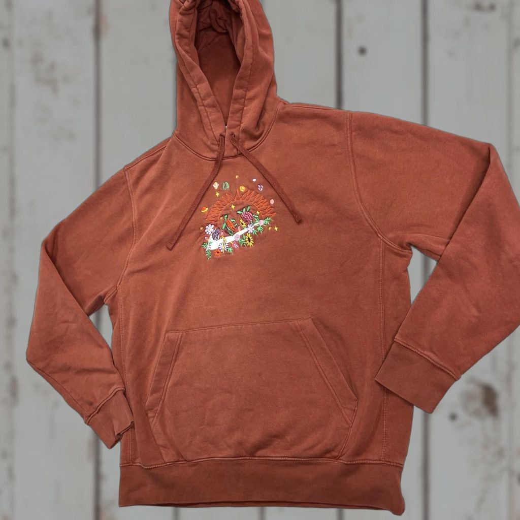 Nike Nike Hoodie Mens Med Sportswear Club Fleece Embroidery Sun Turtle Flower Rust Red Pullover Size US M / EU 48-50 / 2 - 1 Thumbnail