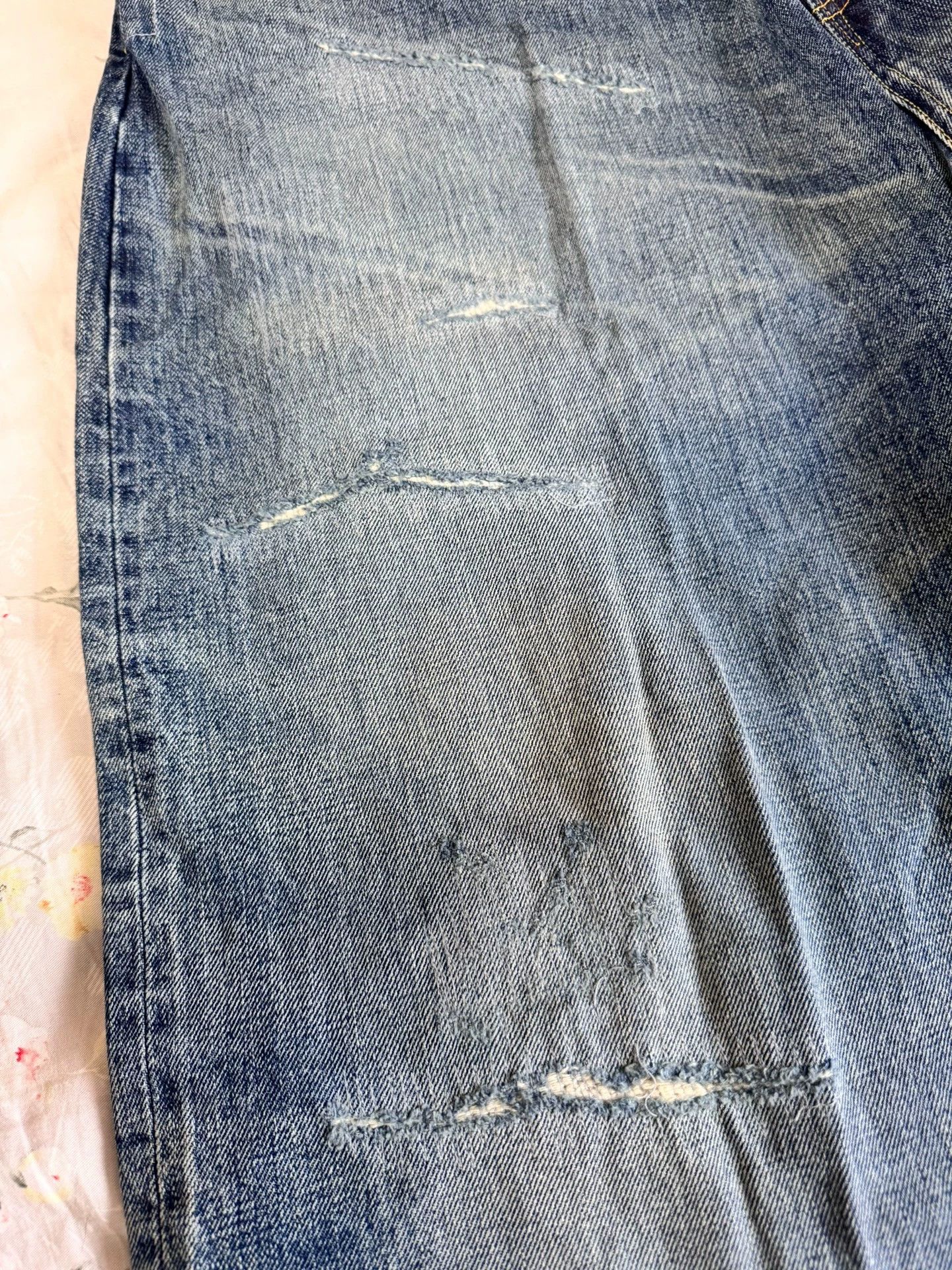 Fragment Design Sequel x Fragment 24AW Washed Distressed Denim Blue XL Size US 36 / EU 52 - 7 Thumbnail